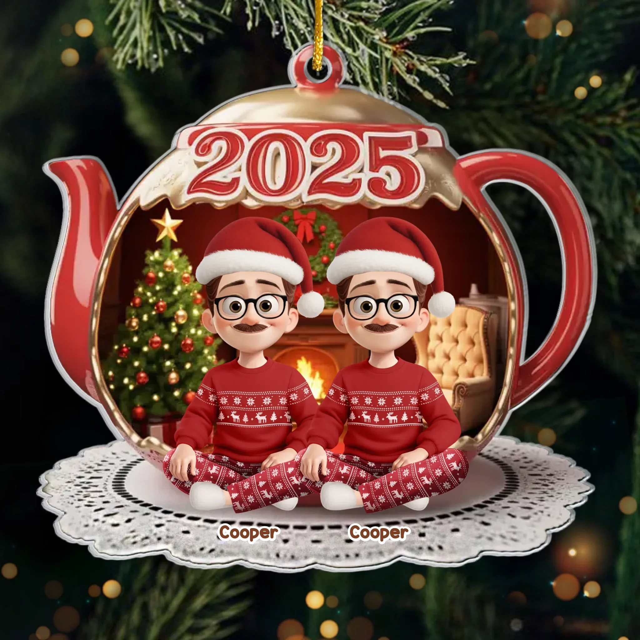 Custom Acrylic Ornament - Personalized Christmas Birthday Gifts For Family, Dog Cat Lovers - Together Tastes Sweeter - Robaser