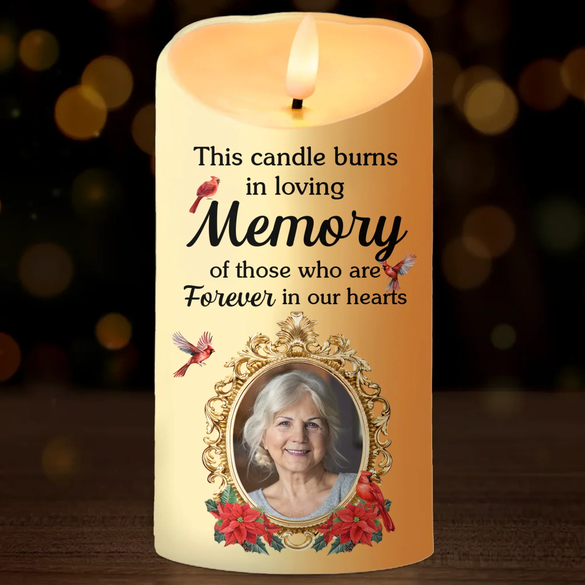 Custom Photo LED Candle - Personalized Christmas Memorial Sympathy Gifts For Loss Of Mom, Dad - Your Memory, My Endless Love - Robaser