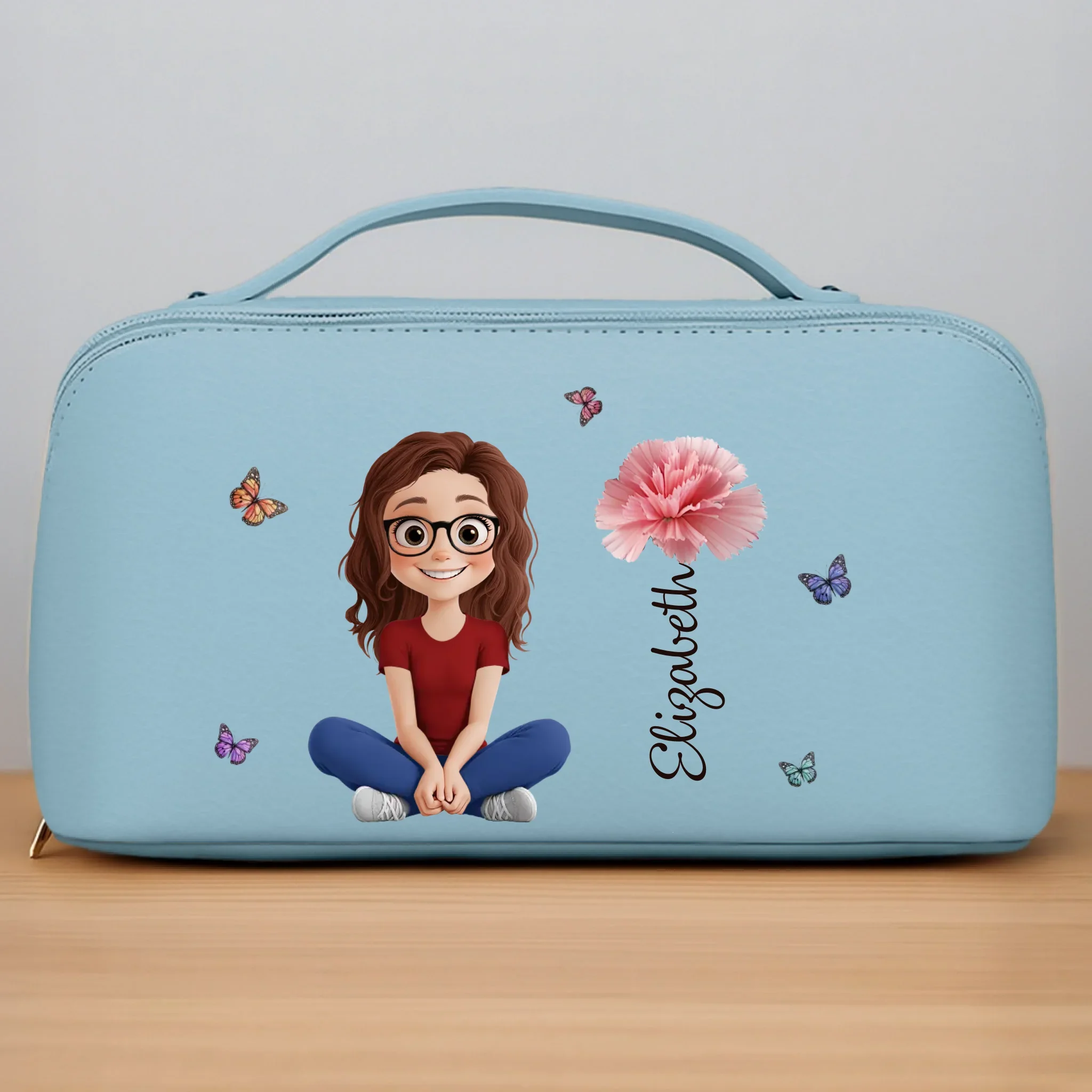 Custom PU Leather Travel Toiletry Bag - Personalized Birthday Gifts For Women, Besties, Sisters, BFF, Family, Yourself - Ready For The Next Adventure - Robaser