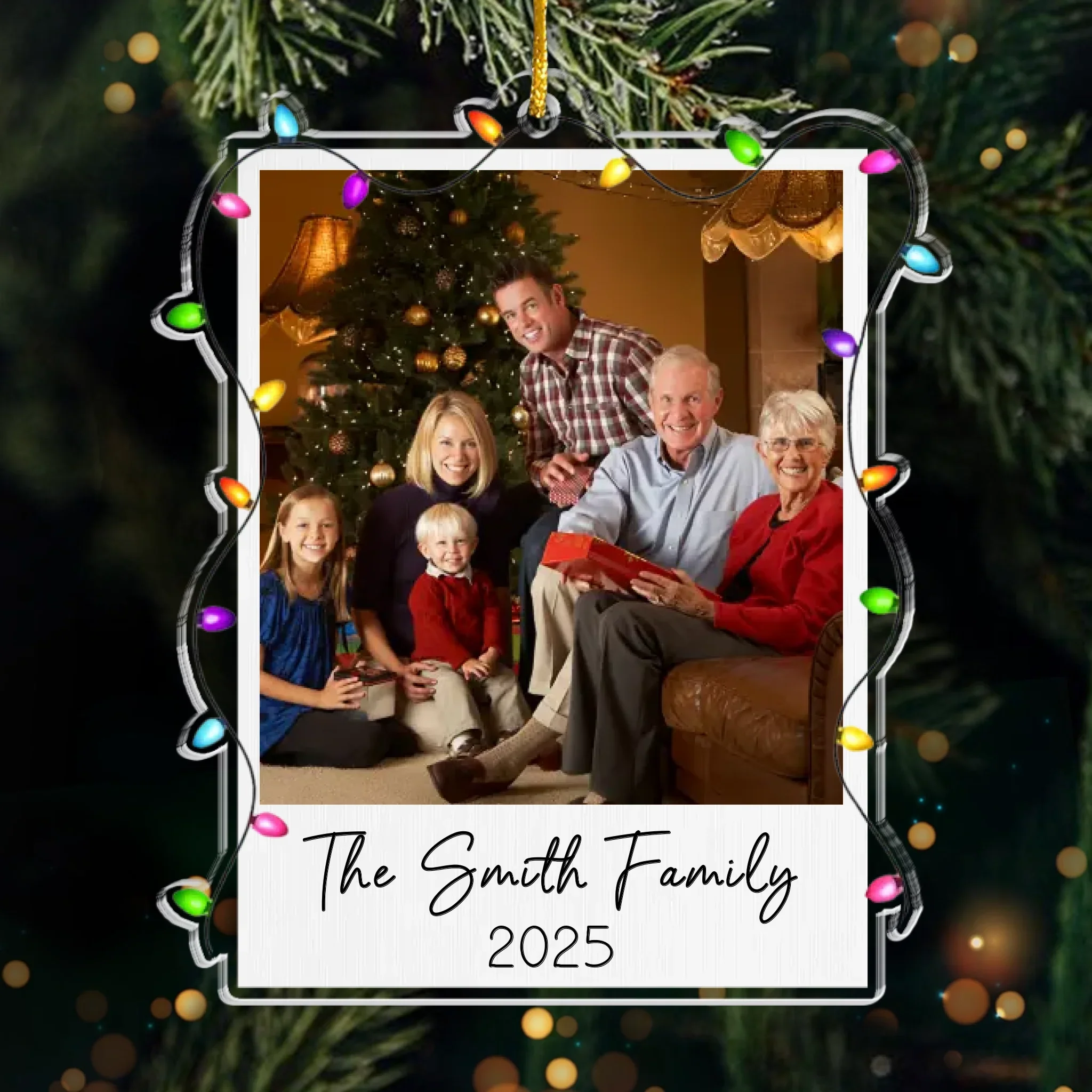 Custom Photo Acrylic Ornament - Personalized Christmas Birthday Gifts For Mom, Dad, Kids - Merry Moments Together - Robaser