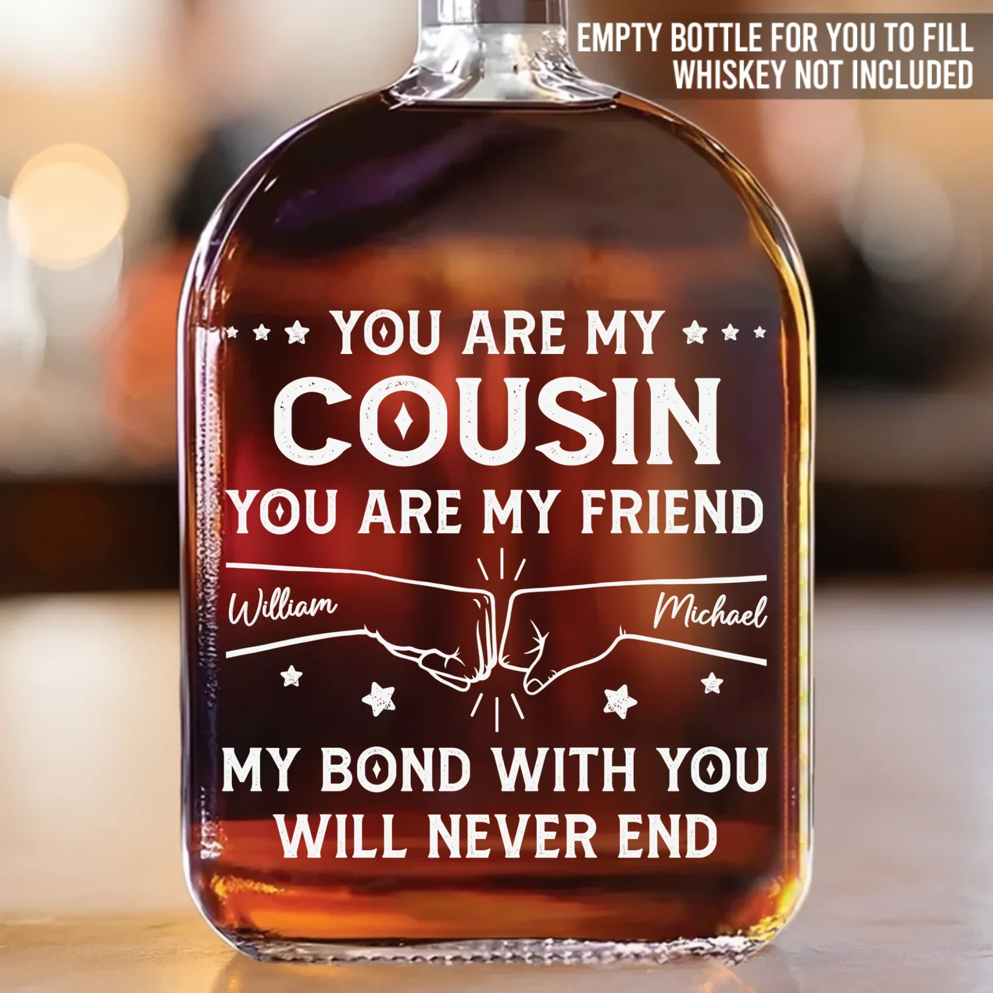 Custom Whiskey Bottle - Personalized Birthday Gifts For Brother, Sister, Best Friends - Adventures Shared From Day One - Robaser