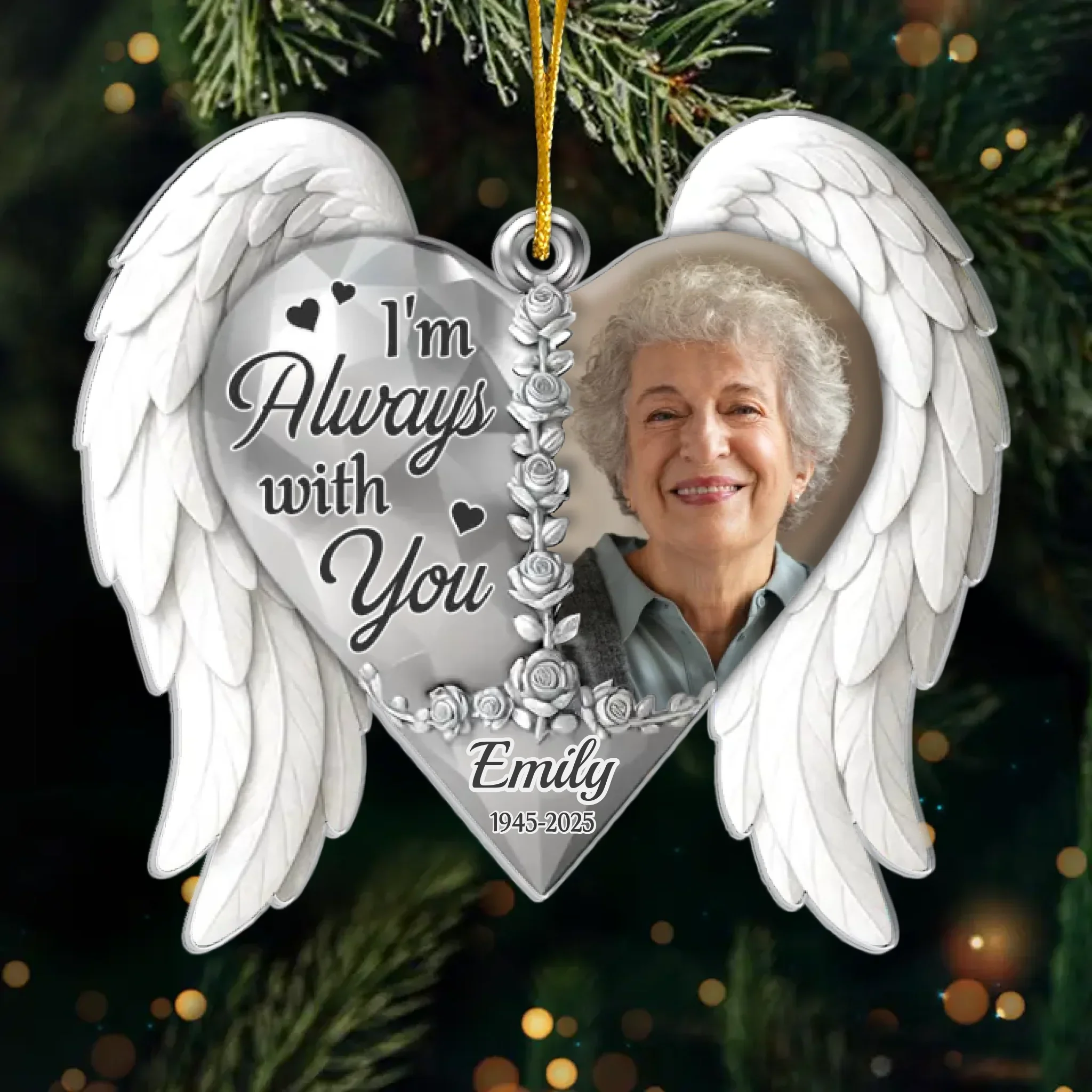 Custom Photo Acrylic Ornament - Personalized Christmas Memorial Sympathy Gifts For Loss Of Mom, Dad - Guiding Me From Heaven - Robaser