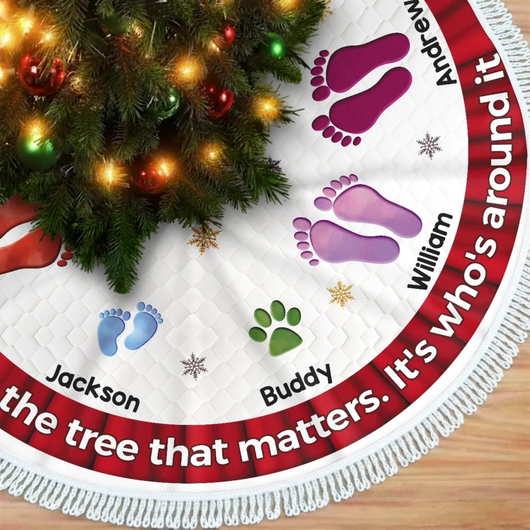 Custom Tree Skirt - Personalized Christmas Birthday Gifts For Mom, Dad, Brother, Sister, Kids - Memories Circle The Tree - Robaser