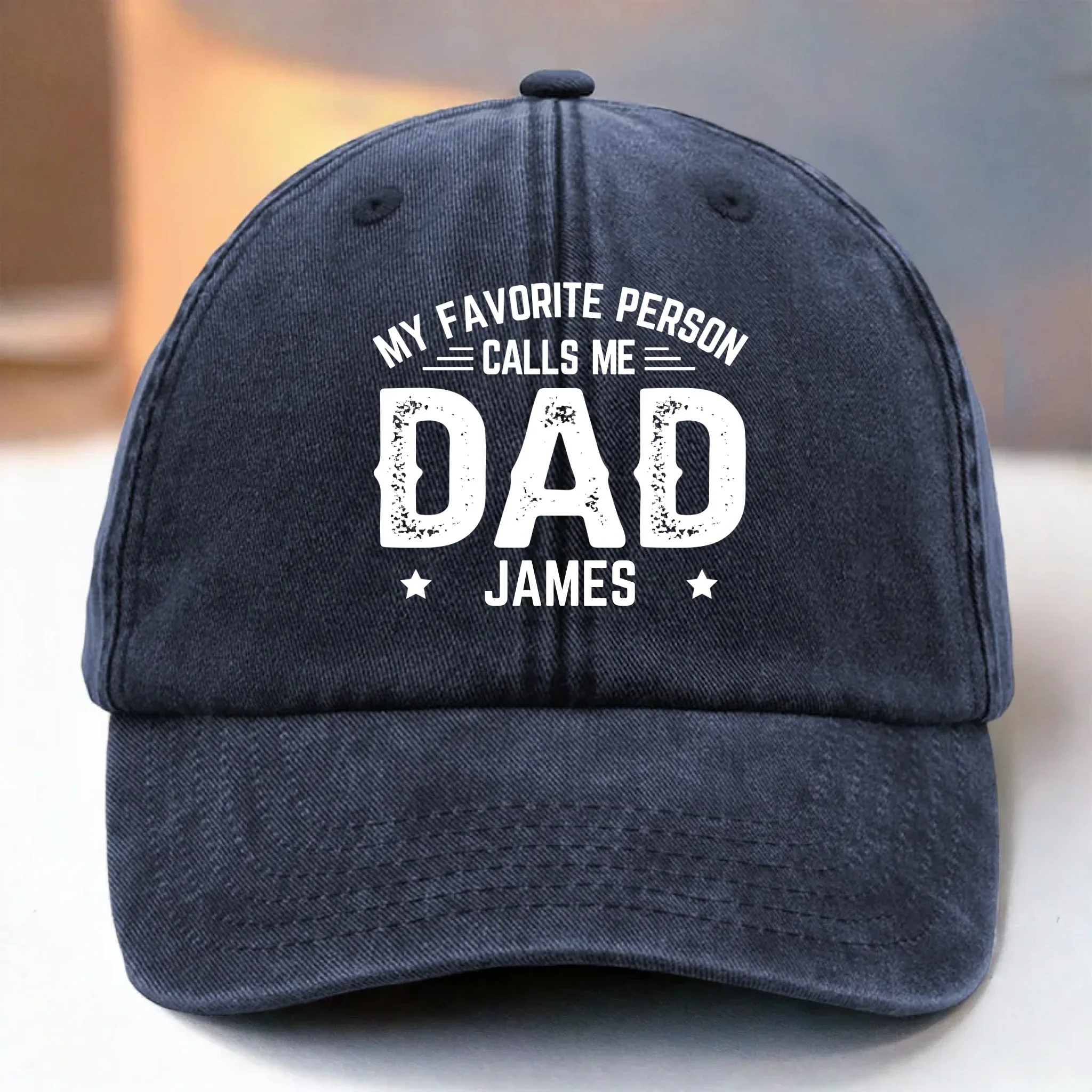 Papa Life, Best Life - Family Personalized Custom Vintage Washed Denim Baseball Cap - Father's Day, Gift For Dad, Grandpa - Robaser