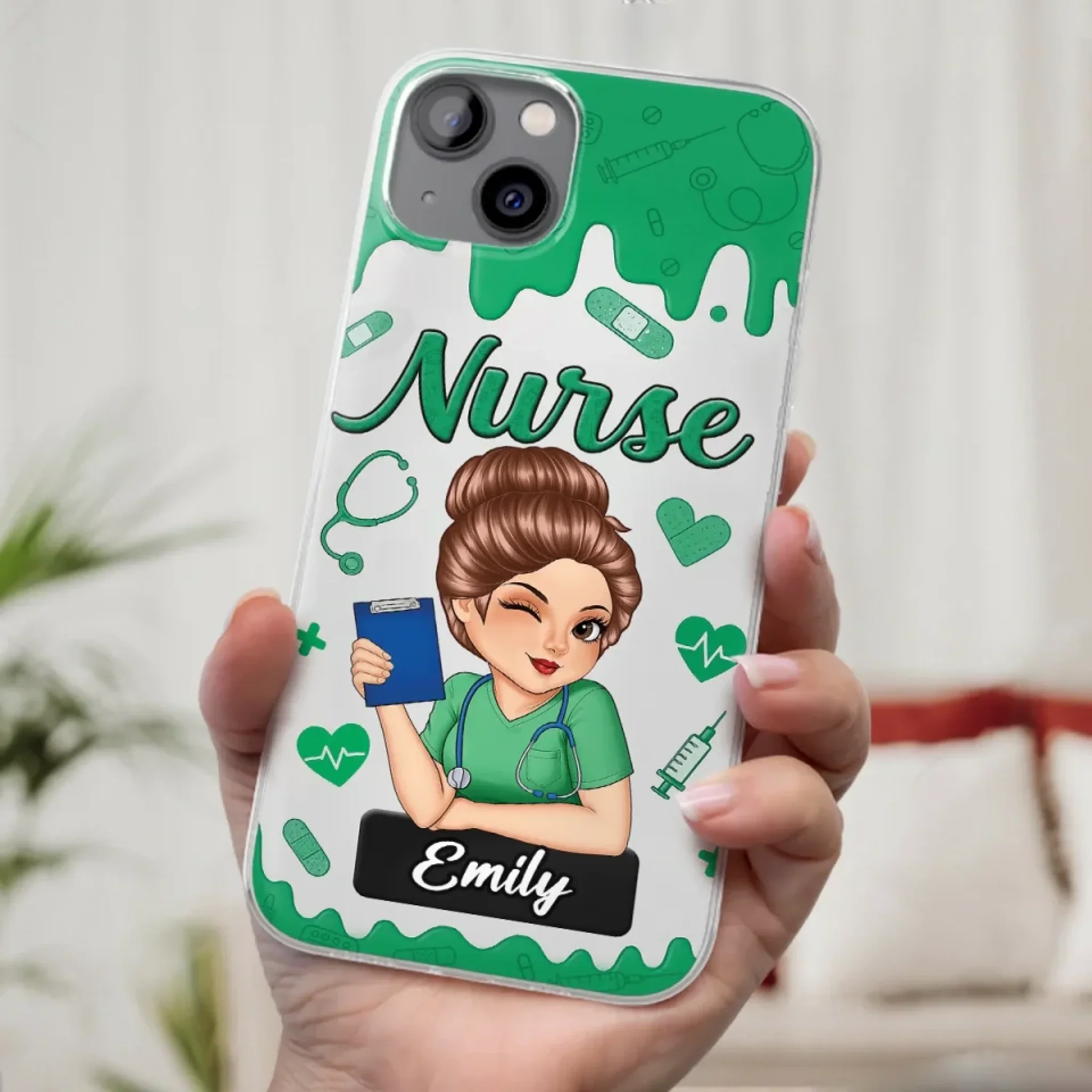 Born To Care, Trained To Heal - Nurse Personalized Custom Clear Phone Case - Appreciation, Thank You Gift, Nurse Life, Doctor Life - Robaser
