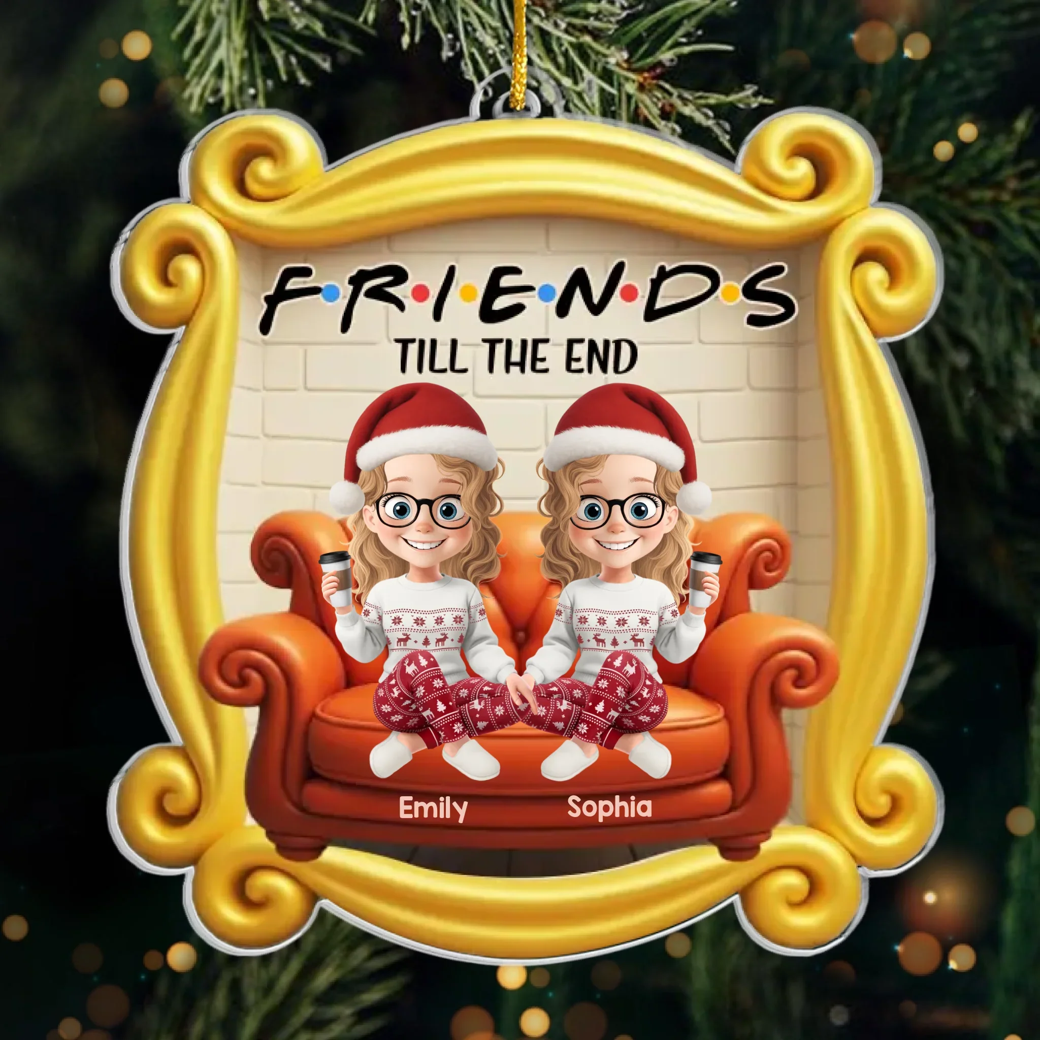 Custom Acrylic Ornament - Personalized Best Friend Christmas Birthday Gifts For Women, Besties, Sisters, BFF - Laughter Wrapped In Friendship - Robaser