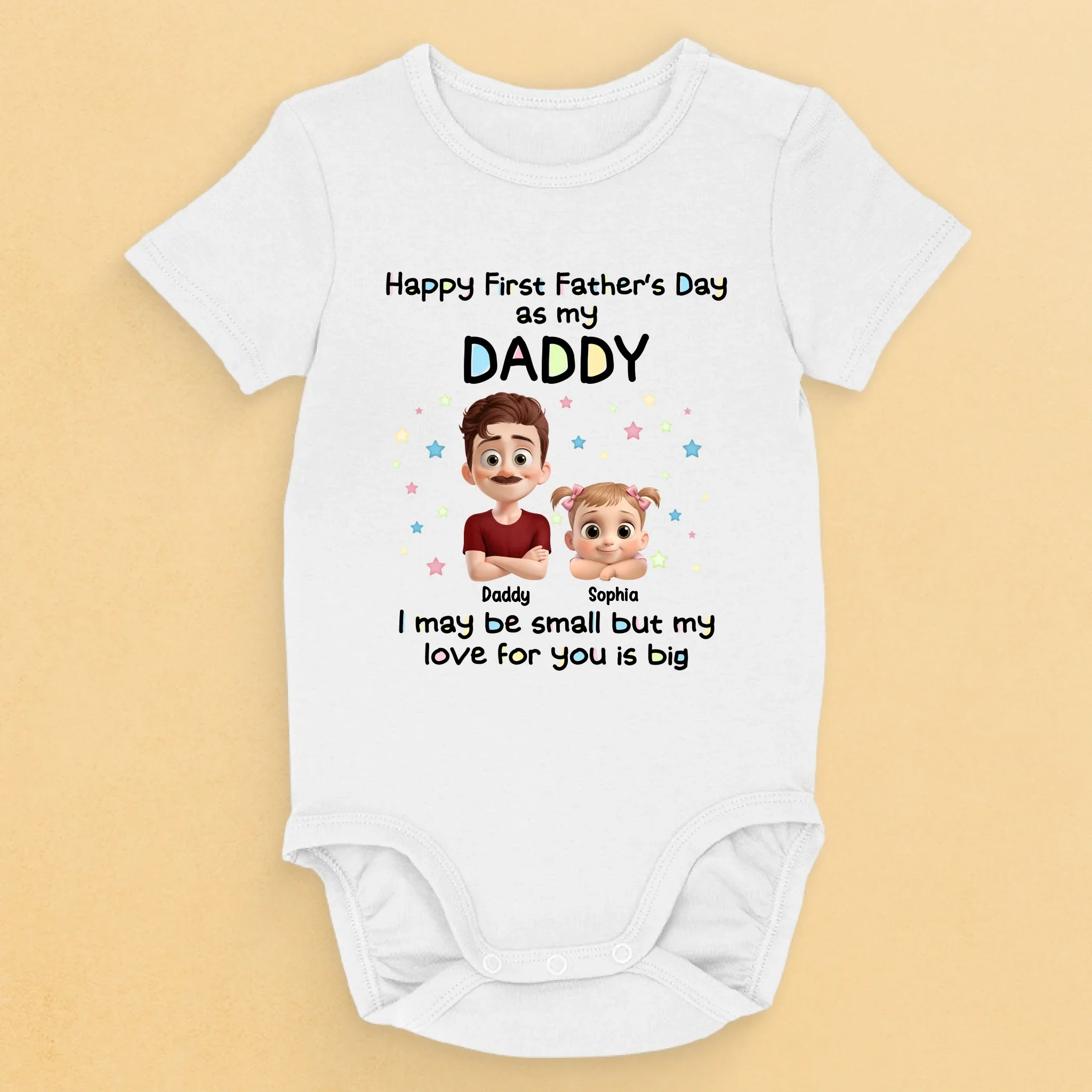 Happy First Father  s Day As My Daddy - Family Personalized Custom Baby Onesie - Father's Day, Baby Shower Gift, Gift For First Dad, Baby Kids, Newborn Baby - Robaser