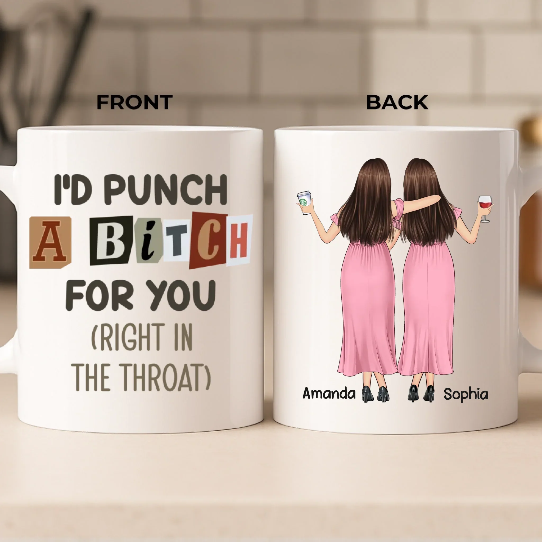 Custom Mug - Personalized Best Friend Birthday Gifts For Women, Besties, Sisters, BFF - Your Energy My Peace - Robaser