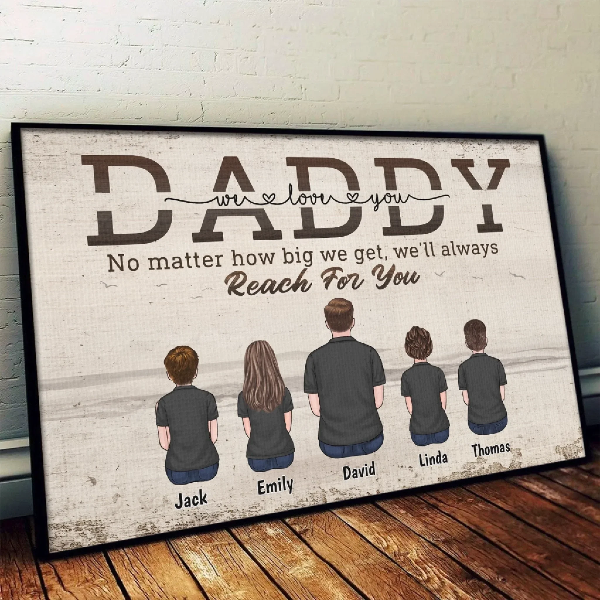 The World May Grow, But Your Love Is Home - Family Personalized Custom Horizontal Poster - Father's Day, Gift For Dad, Grandpa - Robaser