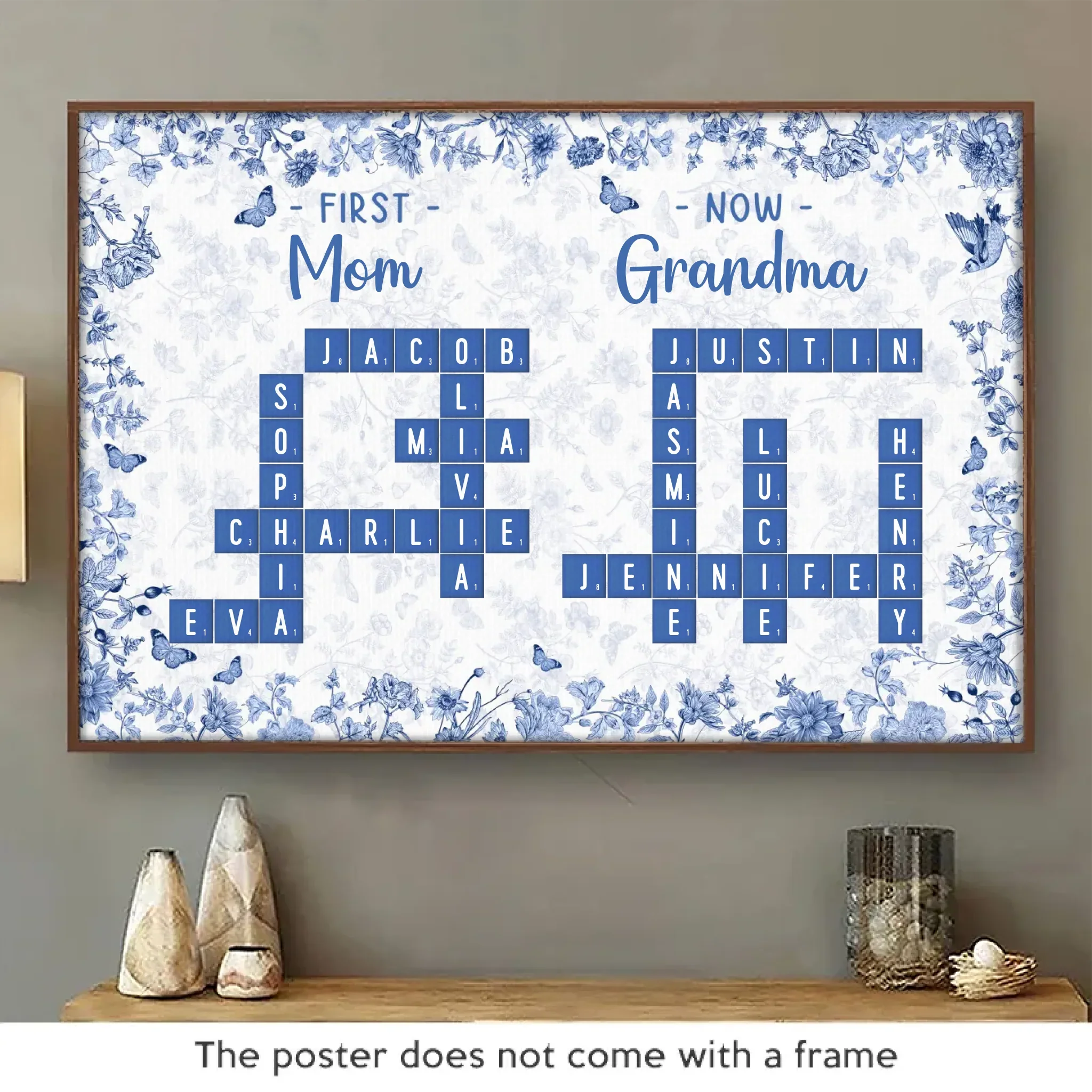 Custom Scrabble Horizontal Poster - Personalized Birthday Gifts For Mom, Grandma - Generations Held Together By Love - Robaser