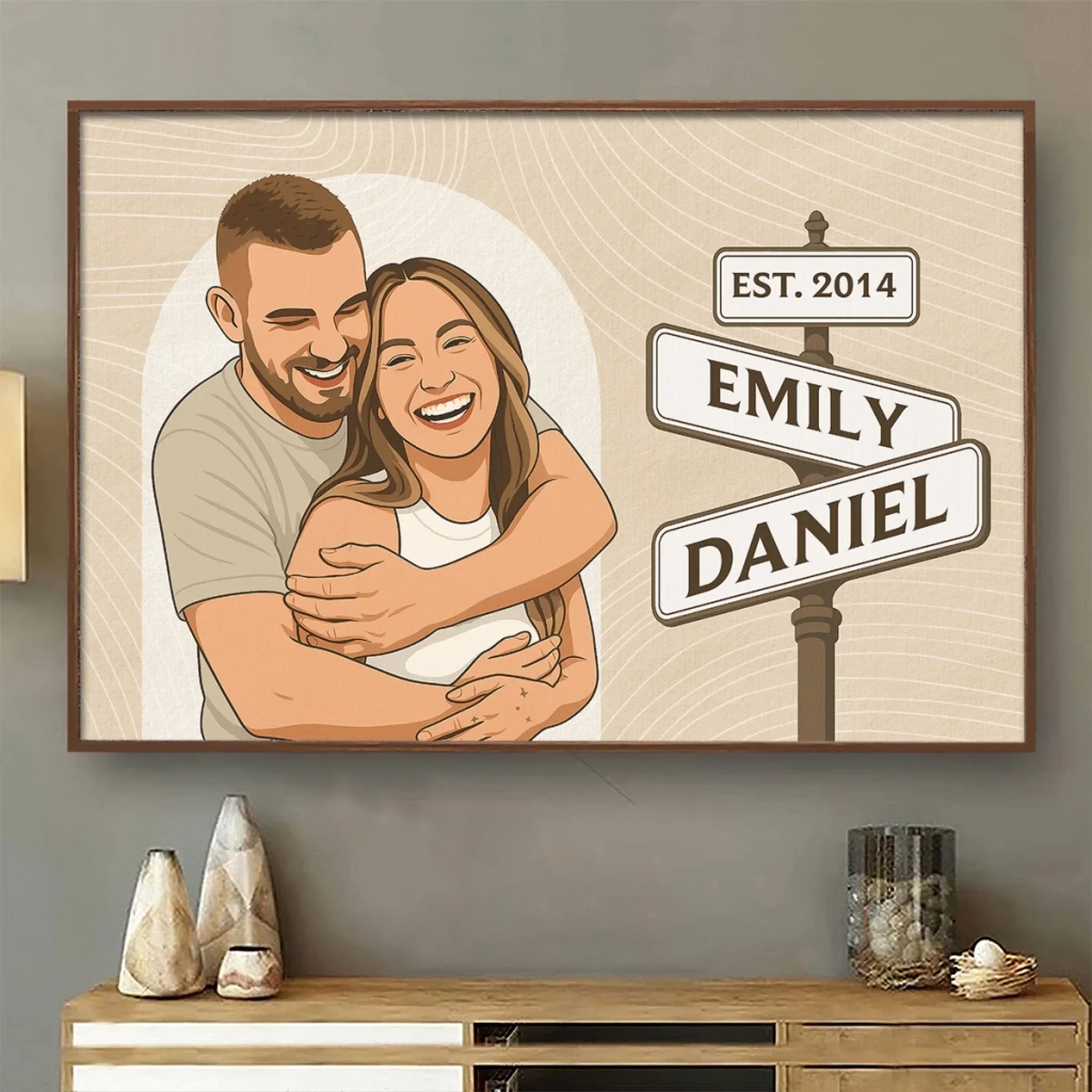 Custom Photo One Love, One Story, Always Us - Couple Personalized Custom Horizontal Poster - Gift For Husband Wife, Anniversary - Robaser