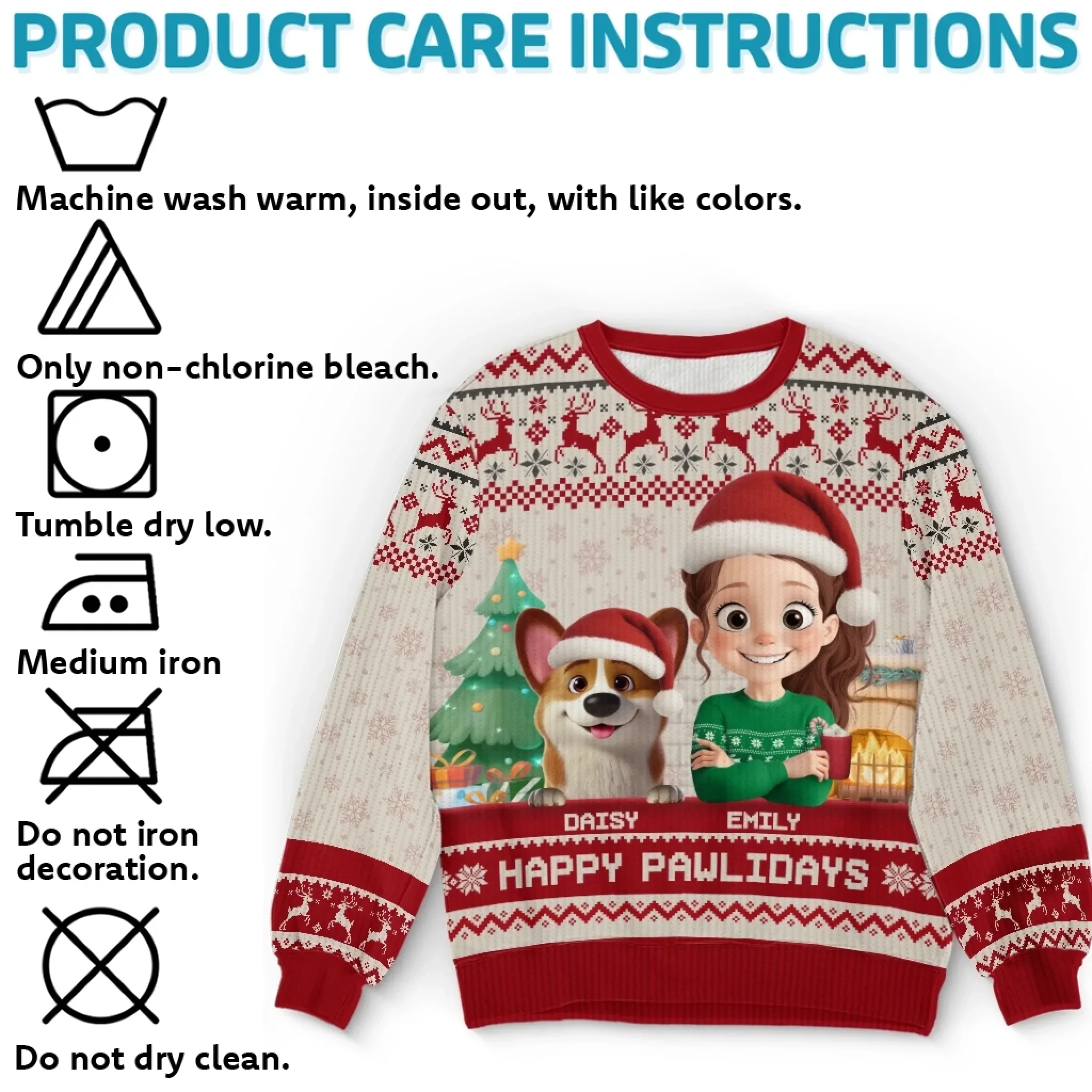 Custom Unisex Ugly Sweatshirt - Personalized  Christmas Birthday Gifts For Dog Lovers, Dog Dad And Mom - Santa Paws Is Coming To Town - Robaser