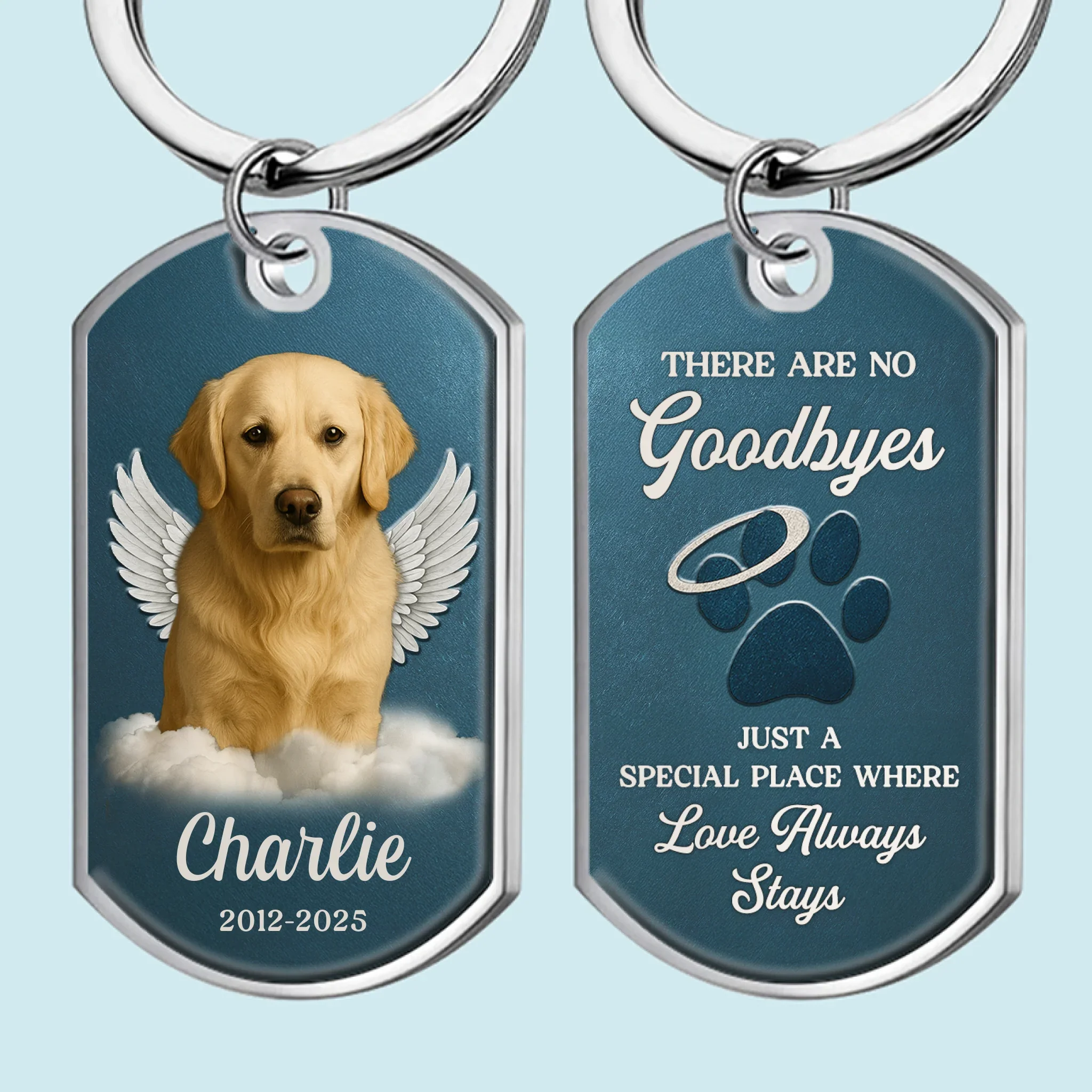 Custom Photo Keychain - Personalized Pet Memorial  Gifts For Dogs, Cats - My Guardian Angel - Robaser