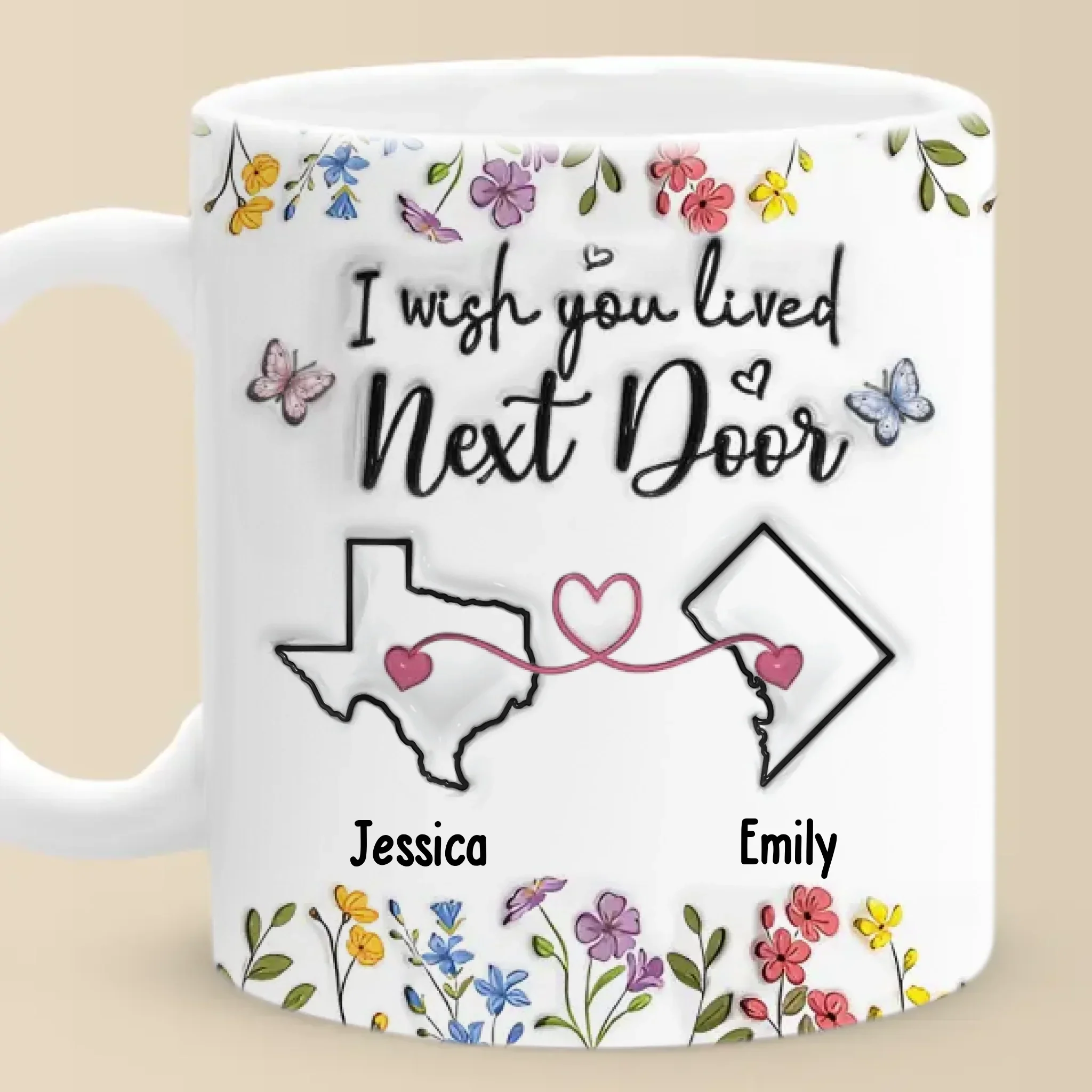 Real Friendship Transcends Time And Space - Bestie Personalized Custom 3D Inflated Effect Printed Mug - New Arrival, Gift For Best Friends, BFF, Sisters AMZ - Robaser