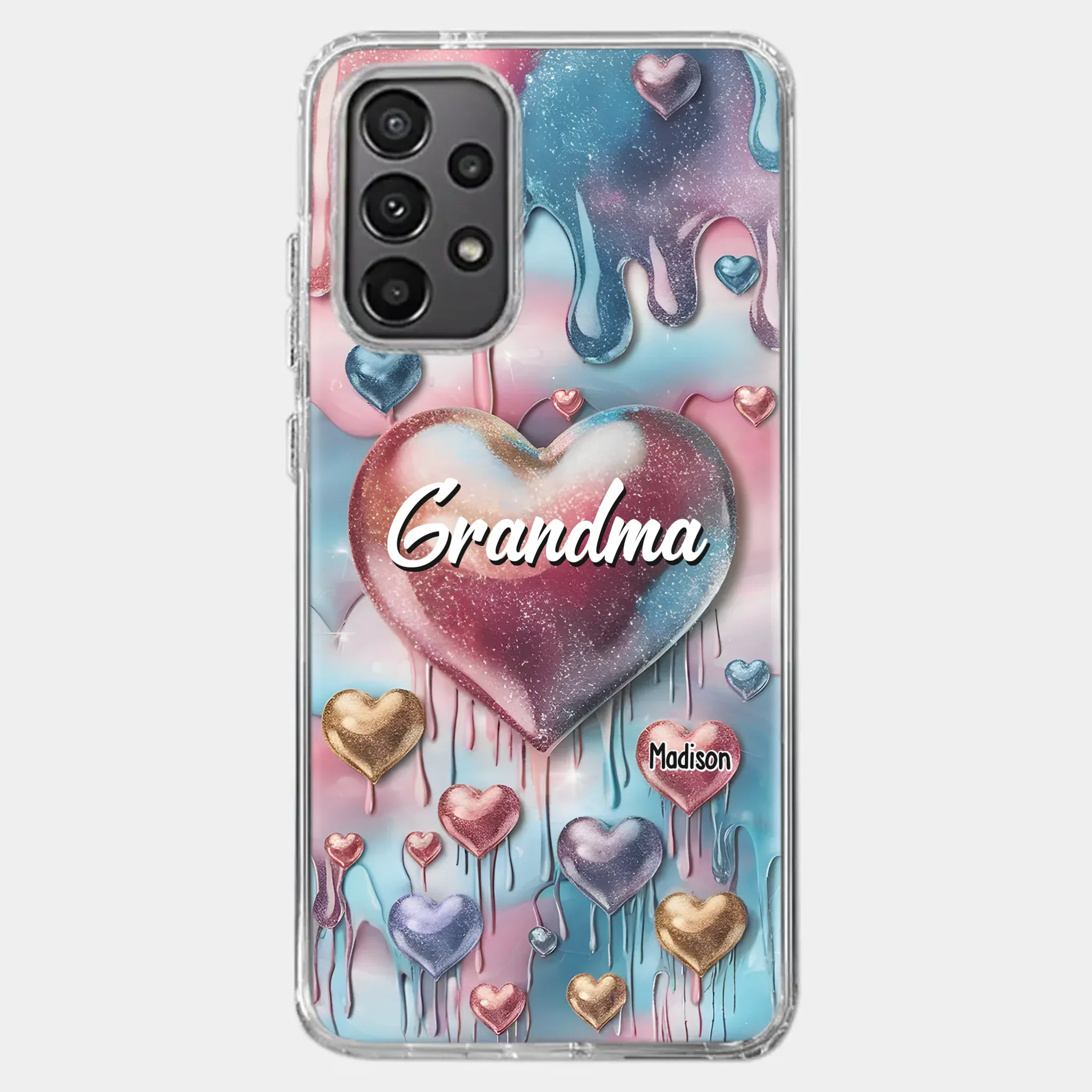 Forever In Grandmother's Heart - Family Personalized Custom 3D Inflated Effect Printed Clear Phone Case - Gift For Mom, Grandma - Robaser