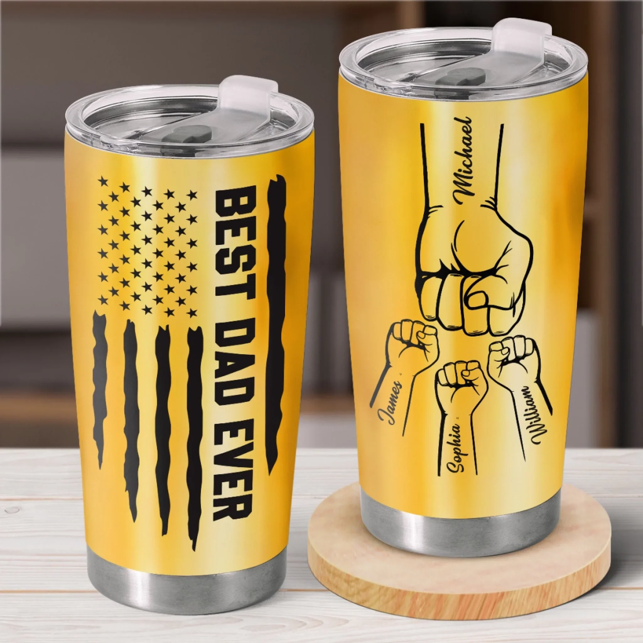 Dad, You Make Life Better - Family Personalized Custom Tumbler - Father's Day, Gift For Dad, Grandpa - Robaser