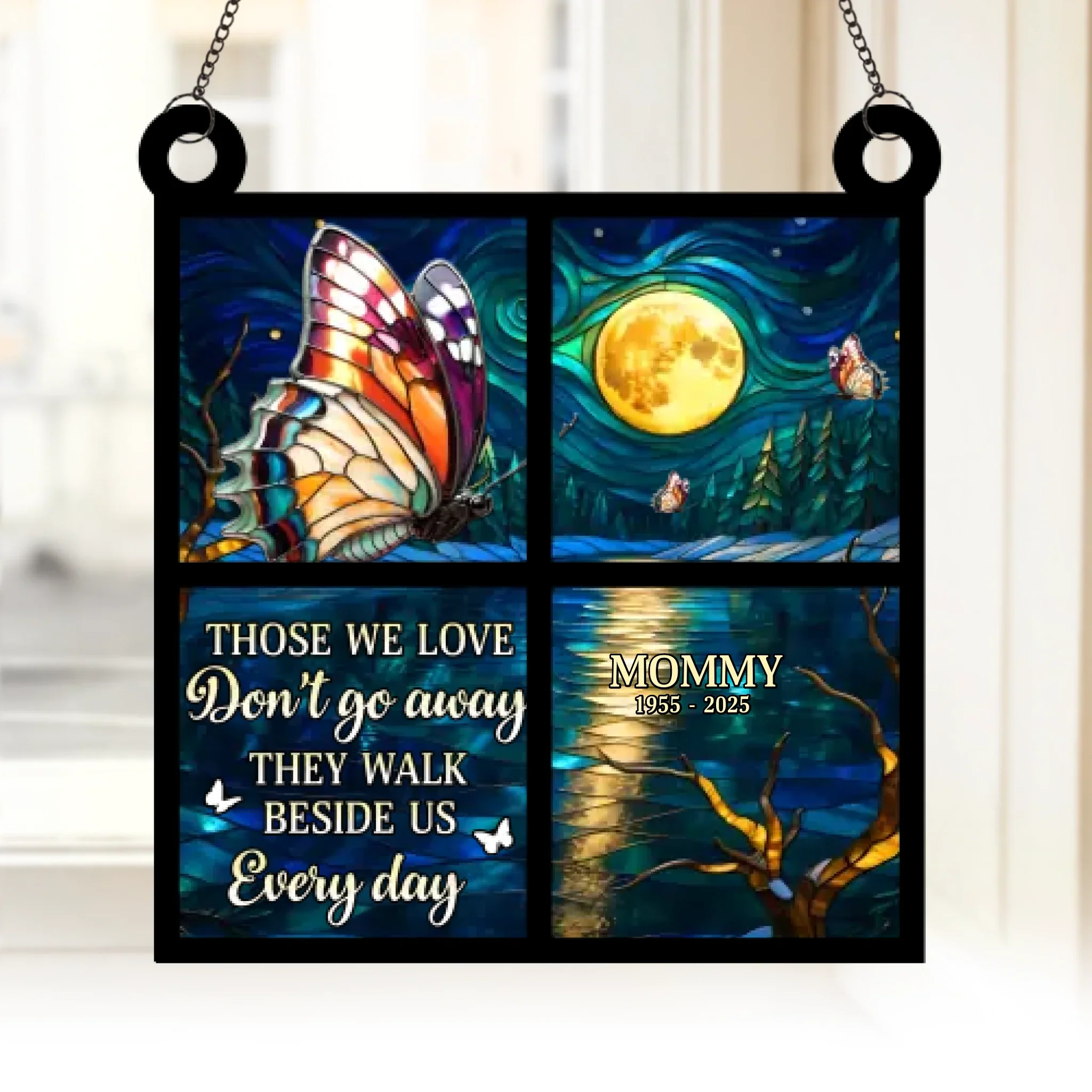 Custom Window Hanging Suncatcher Ornament - Personalized Memorial Sympathy Gifts For Loss Of Mom, Dad - Always In Our Tender Thoughts - Robaser
