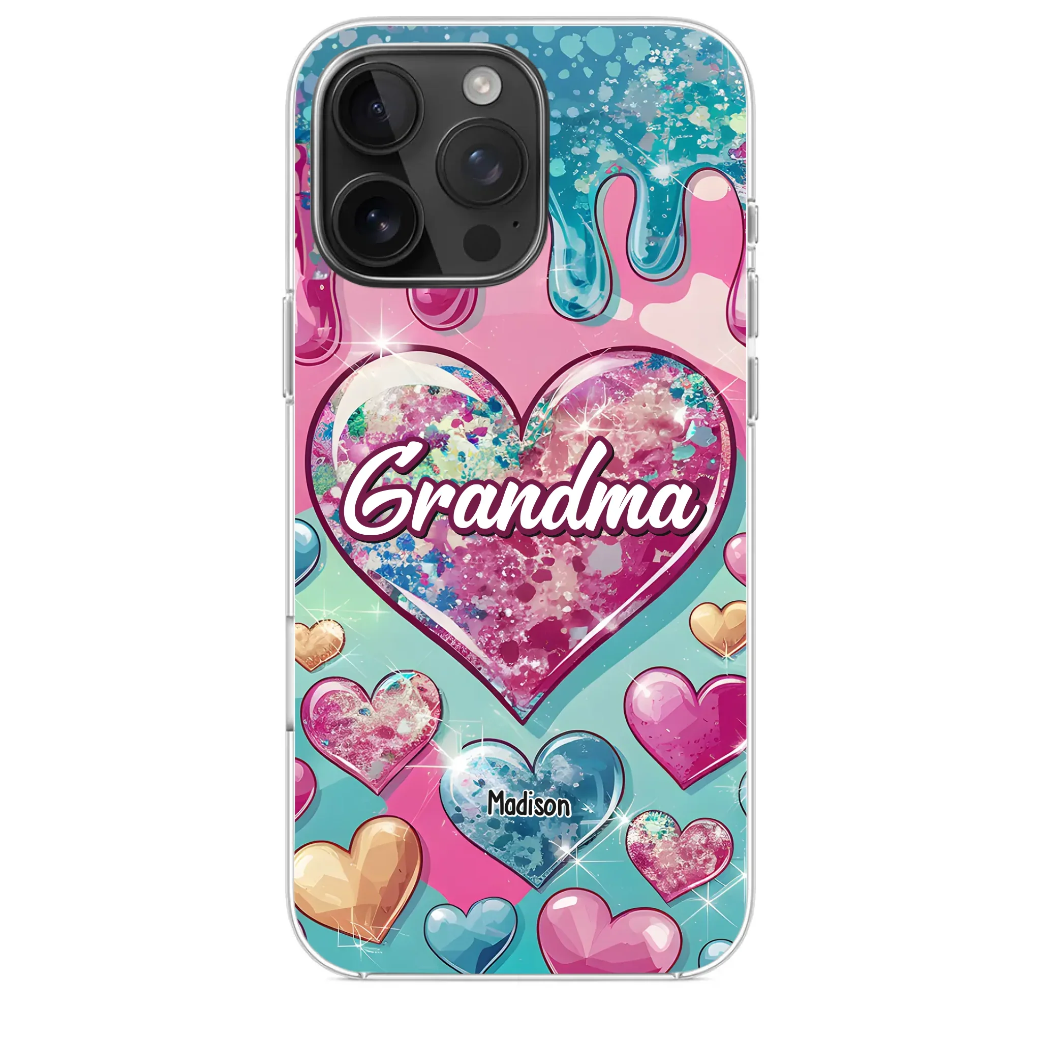 A Grandmother  s Heart Holds Forever Love - Family Personalized Custom 3D Inflated Effect Printed Clear Phone Case - Gift For Mom, Grandma - Robaser