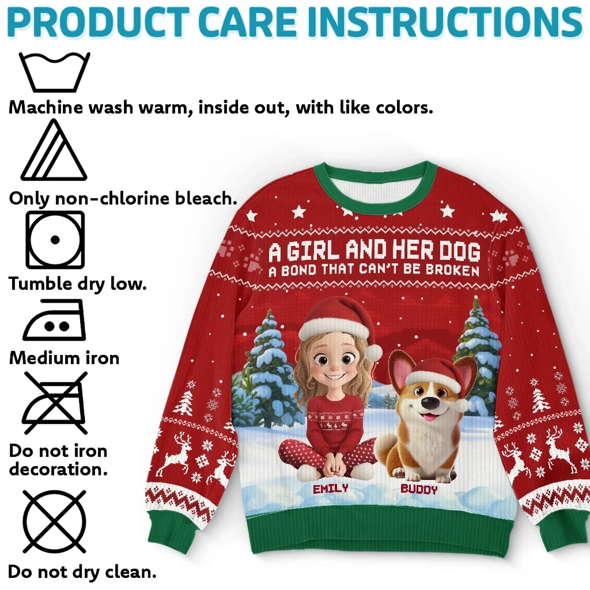 Custom Unisex Ugly Sweatshirt - Personalized  Christmas Birthday Gifts For Dog Lovers, Dog Dad And Mom - Festive Fur Baby Love - Robaser