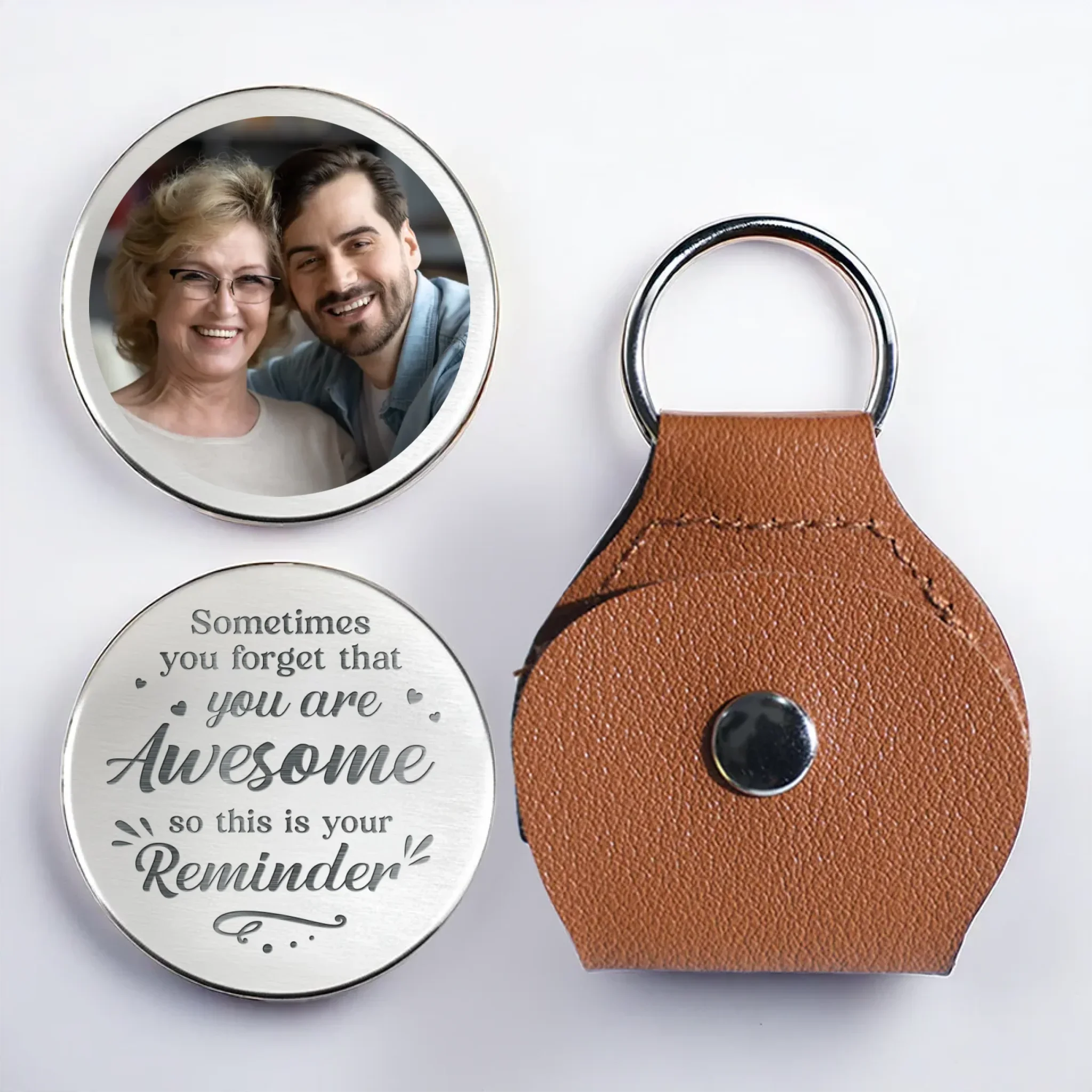 Custom Photo You  re Awesome. Don  t Forget It - Family Personalized Custom Pocket Hug - Gift For Son, Daughter, Grandson, Granddaughter - Robaser