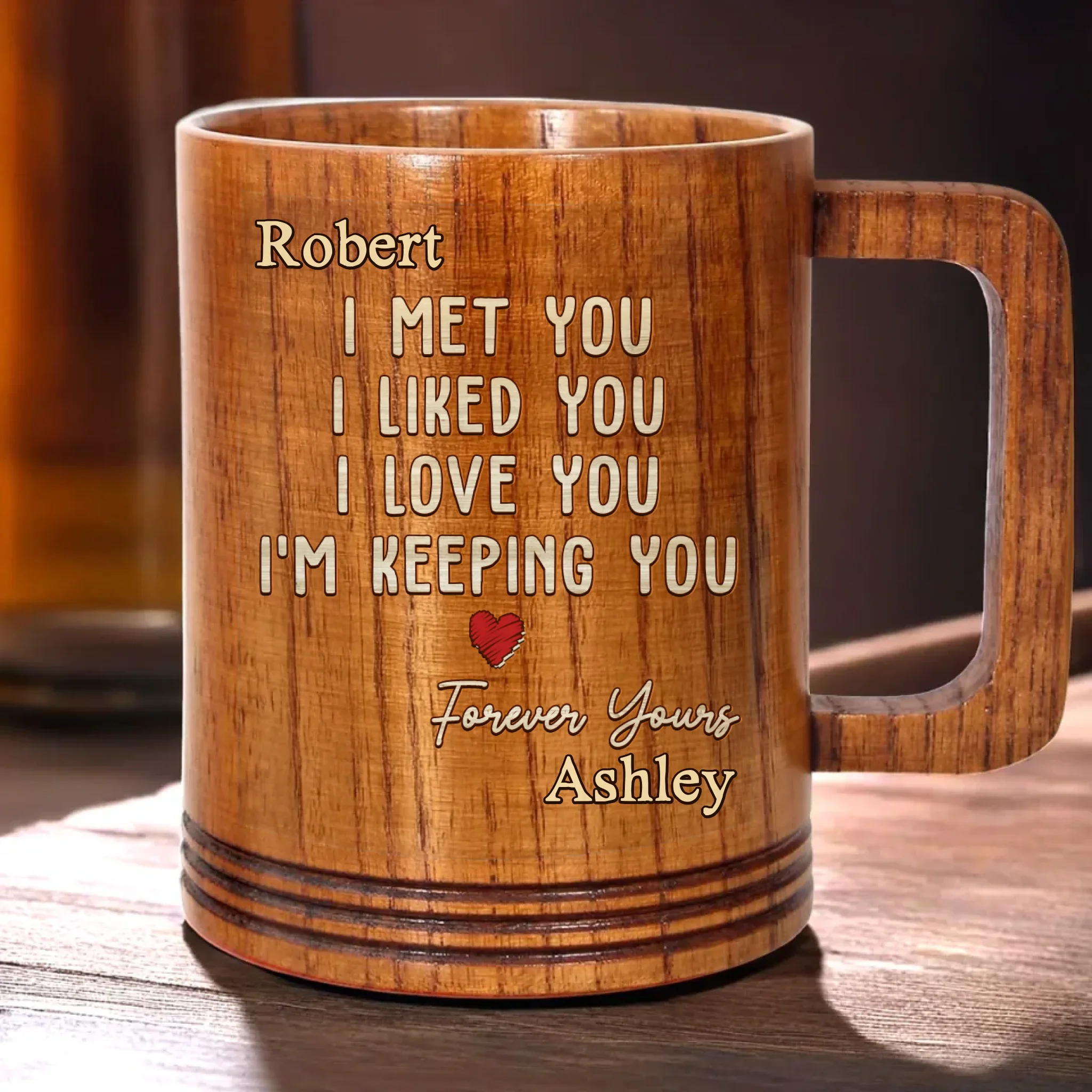 Still Falling For You, Every Single Day - Couple Personalized Custom Wooden Mug - Gift For Husband Wife, Anniversary - Robaser