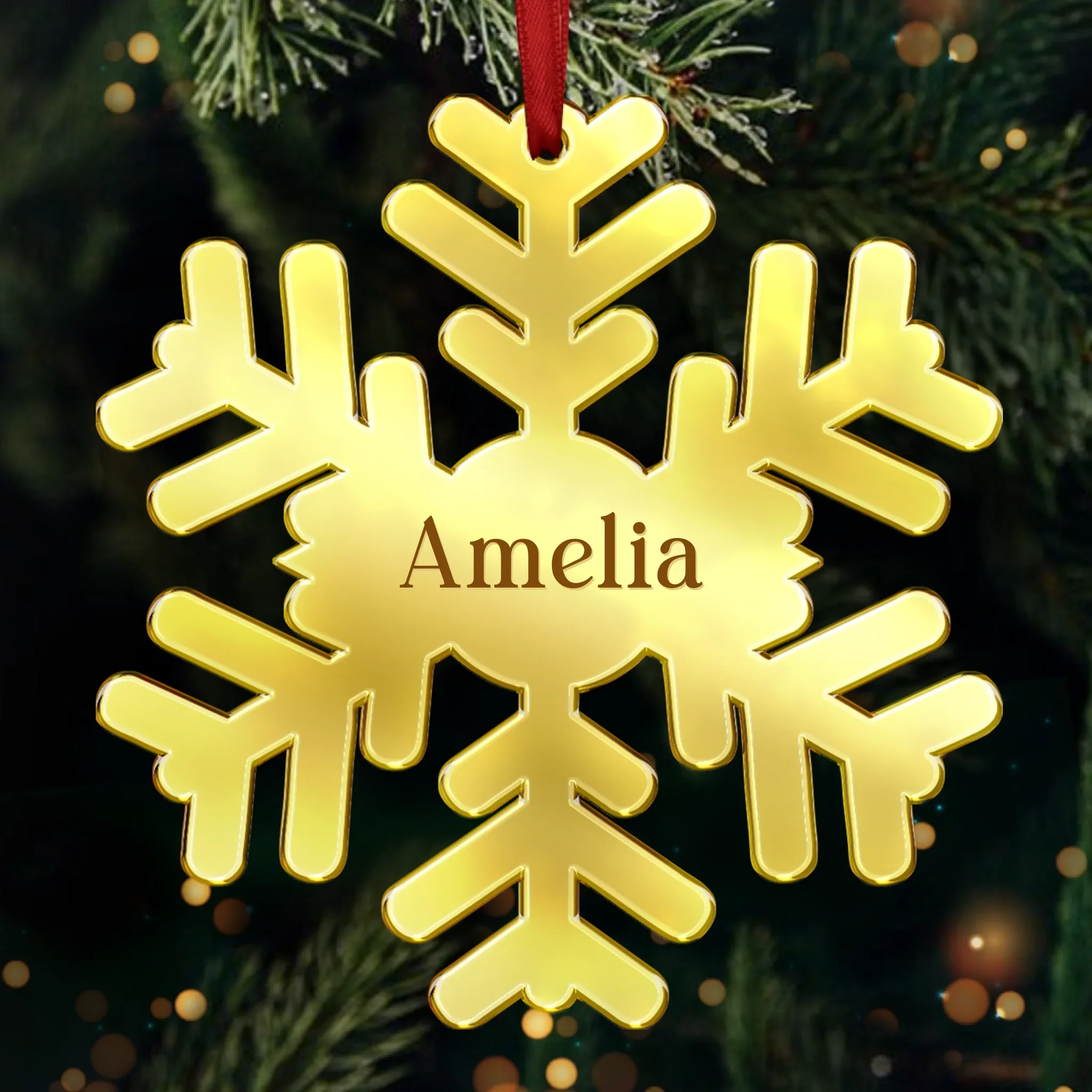 Custom Mirrored Acrylic Ornament - Personalized Christmas Birthday Gifts For Mom, Dad, Kids - Sparkle Of Togetherness - Robaser