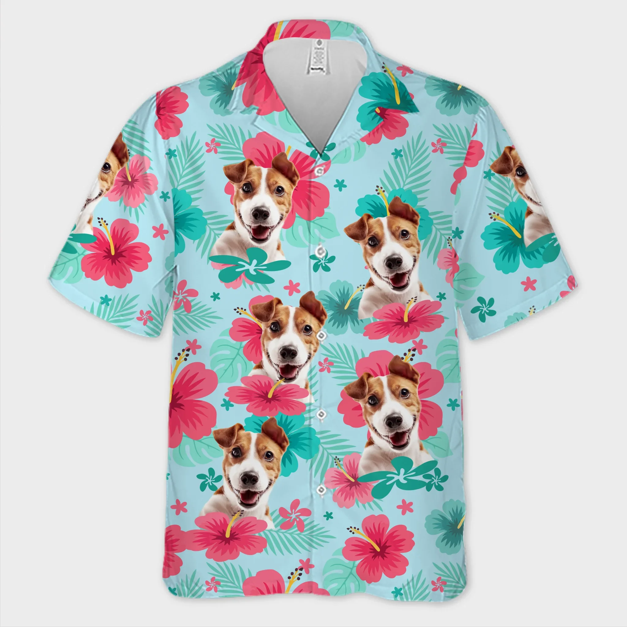 Custom Photo Unisex Tropical Hawaiian Aloha Shirt - Personalized Summer Vacation And Travel Gifts For Dog Cat Lovers, Dog Dad And Mom, Cat Owners - Summer With My Fur Buddy - Robaser
