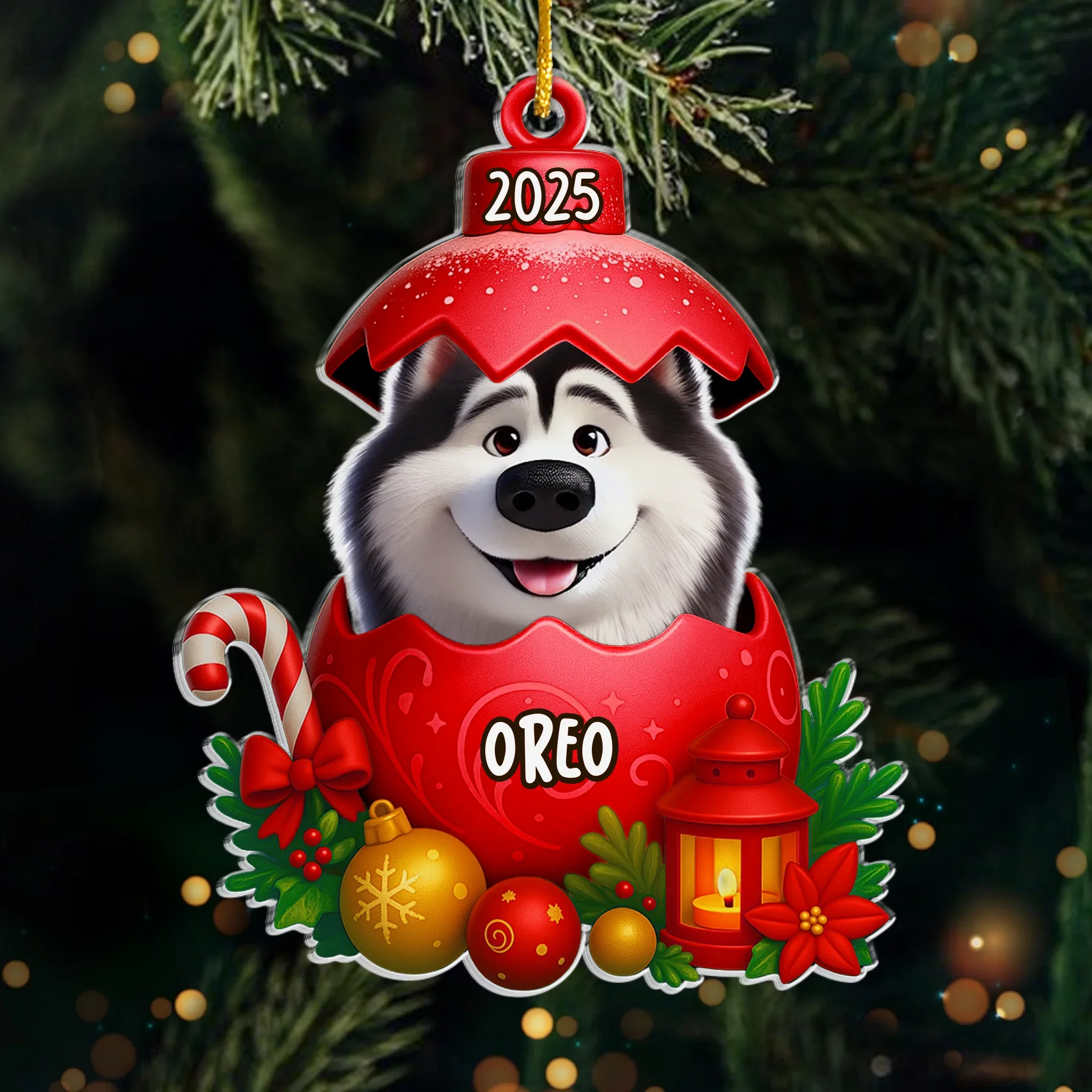 Custom Acrylic Ornament - Personalized Christmas Birthday Gifts For Dog Cat Lovers, Dog Dad And Mom, Cat Owners - Merry Woofmas - Robaser