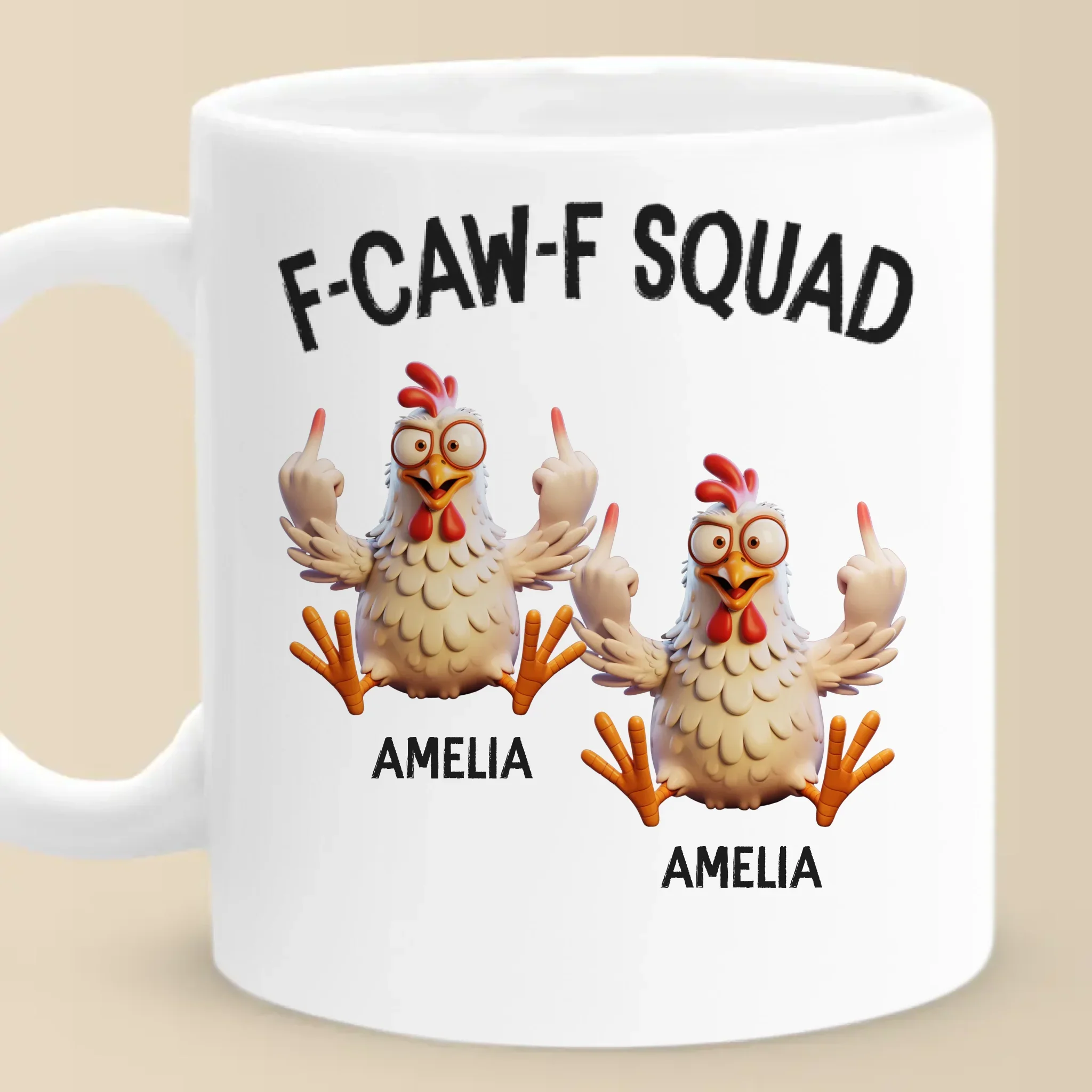 Custom Mug - Personalized Funny Gifts For Best Friends, Coworker, Work Bestie - Feather Gang In Action - Robaser