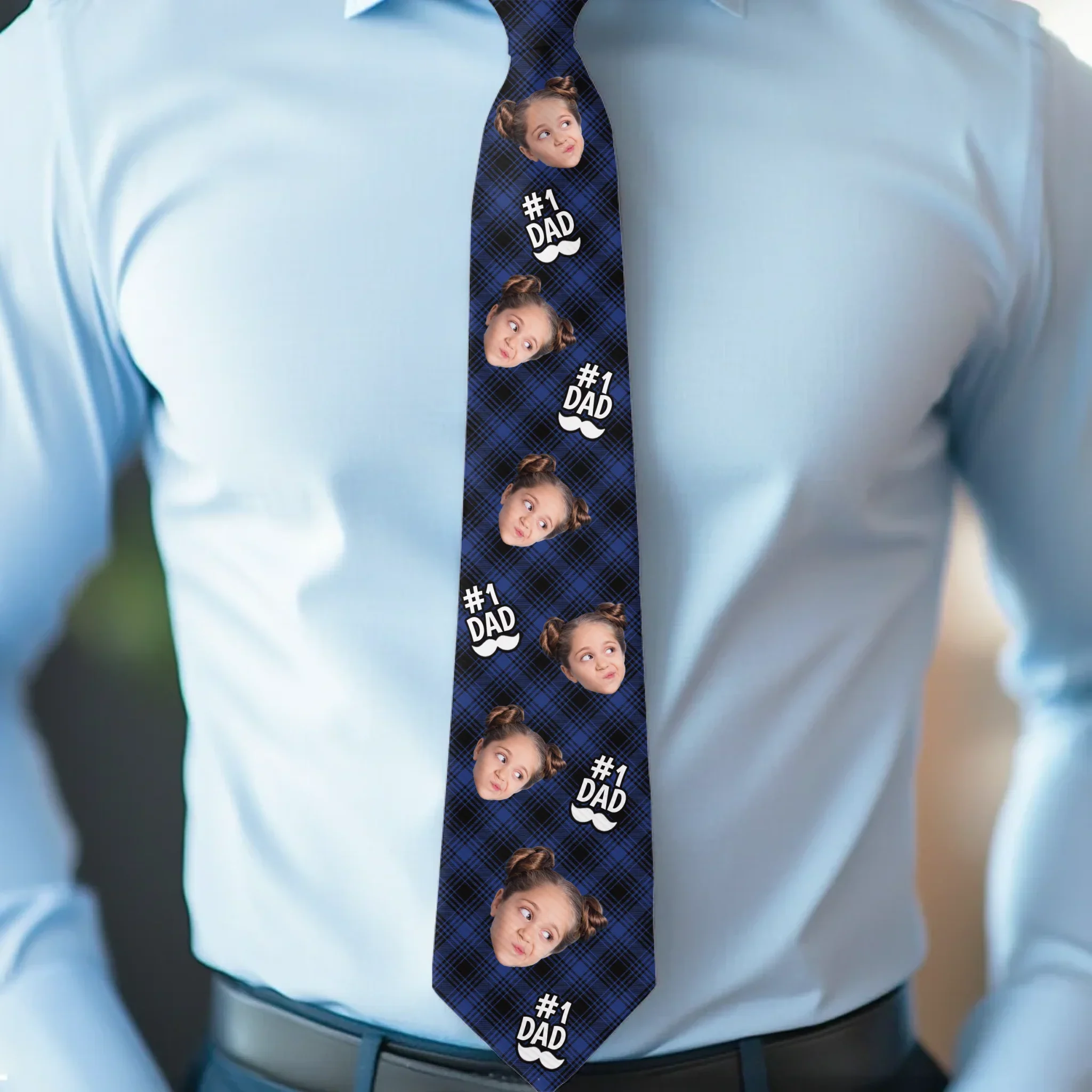 Custom Photo Best One In The World - Family Personalized Custom Tie - Father's Day, Gift For Dad, Grandpa - Robaser
