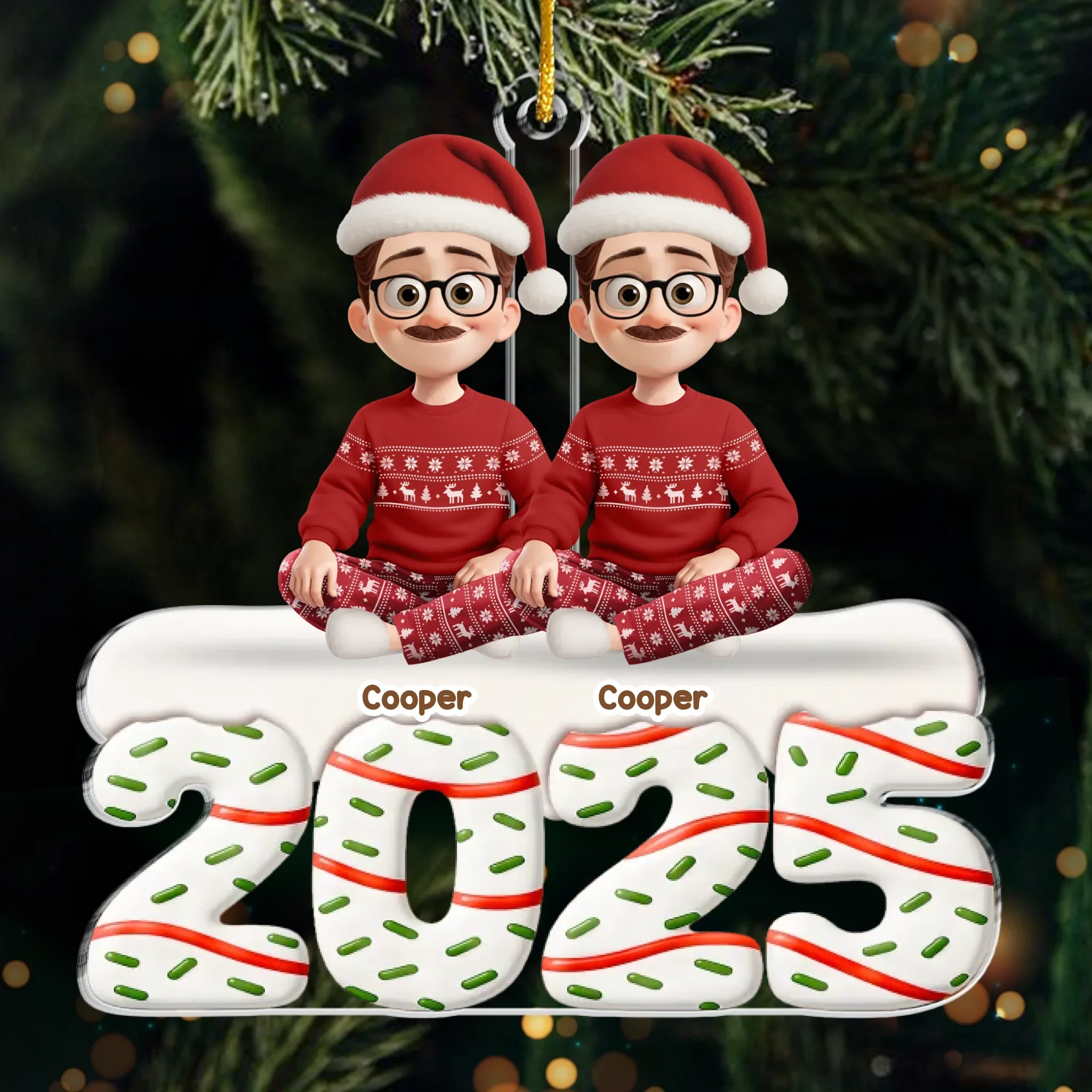 Custom Acrylic Ornament - Personalized Christmas Birthday Gifts For Family, Dog Cat Lovers - Happiness Baked Into Every Moment - Robaser