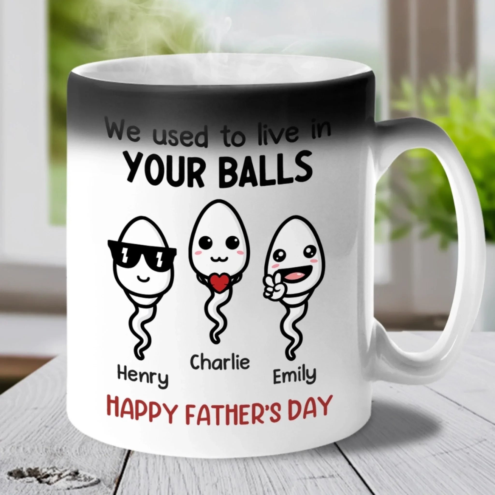 We Swam Hard To Be Here - Family Personalized Custom Color Changing Mug - Father's Day, Gift For Dad - Robaser