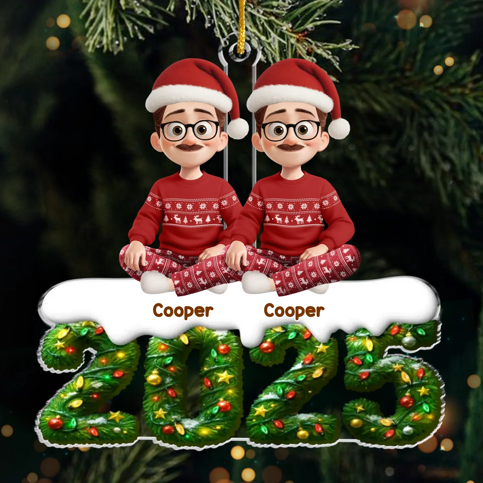 Custom Acrylic Ornament - Personalized Christmas Birthday Gifts For Family, Dog Cat Lovers - Where Love Gathers - Robaser