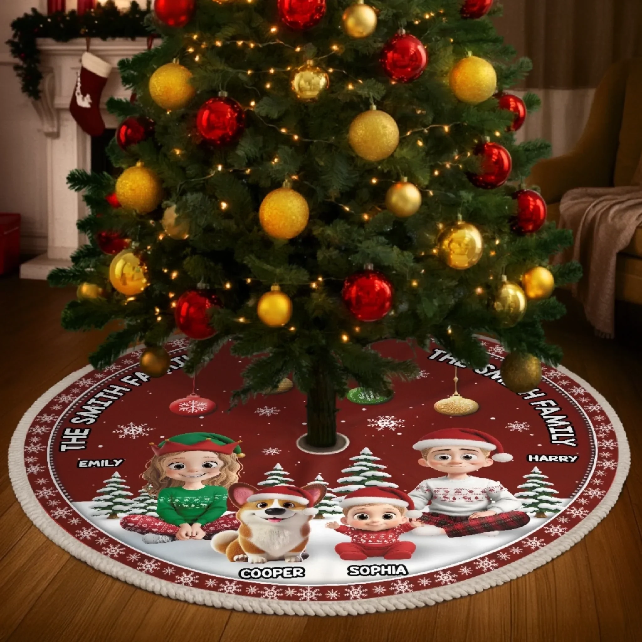 Custom Tree Skirt - Personalized Christmas Birthday Gifts For Mom, Dad, Brother, Sister, Kids - Blessed This Christmas - Robaser