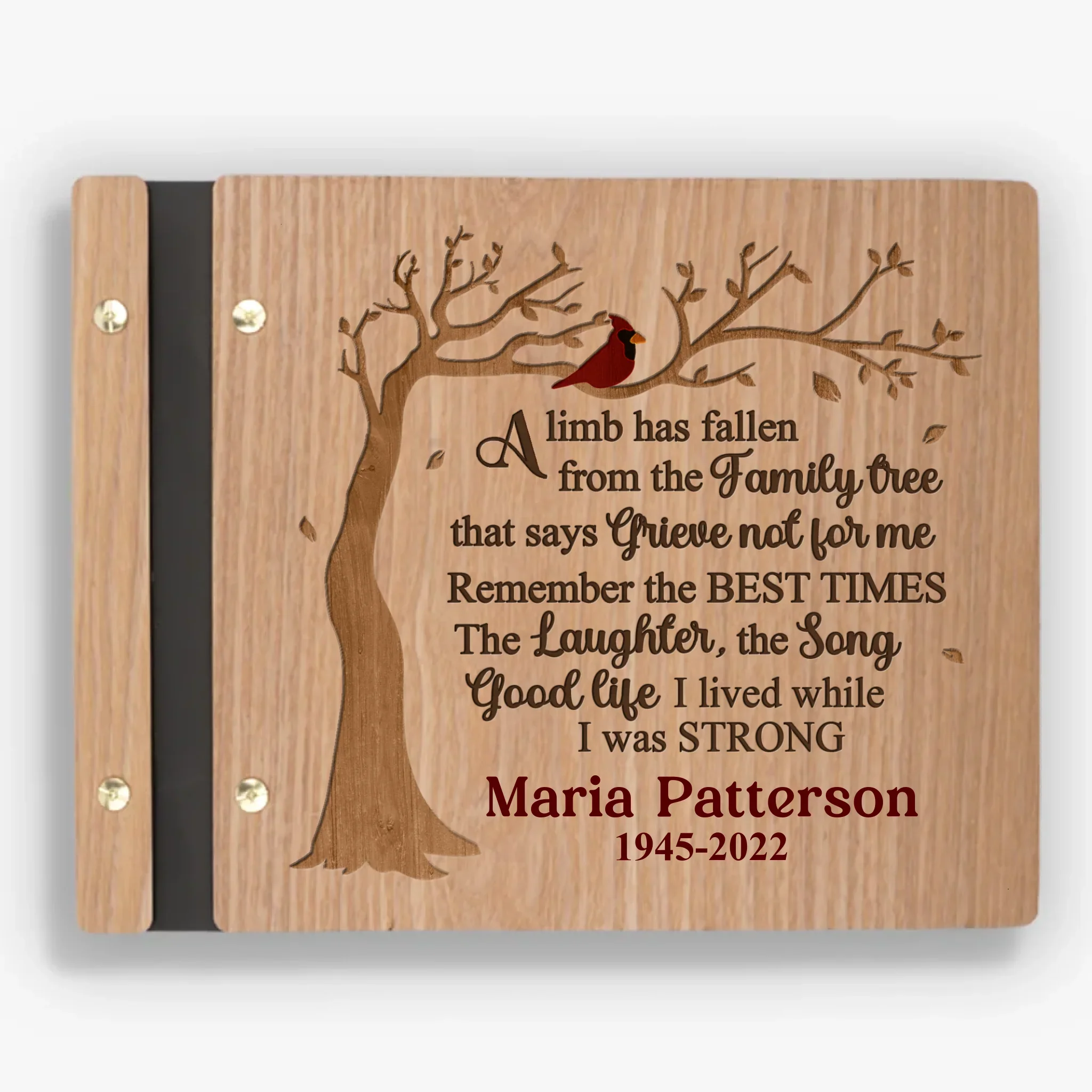 Custom Wooden Scrapbook - Personalized Memorial Sympathy Gifts For Loss Of Mom, Dad - Miss You Every Day - Robaser