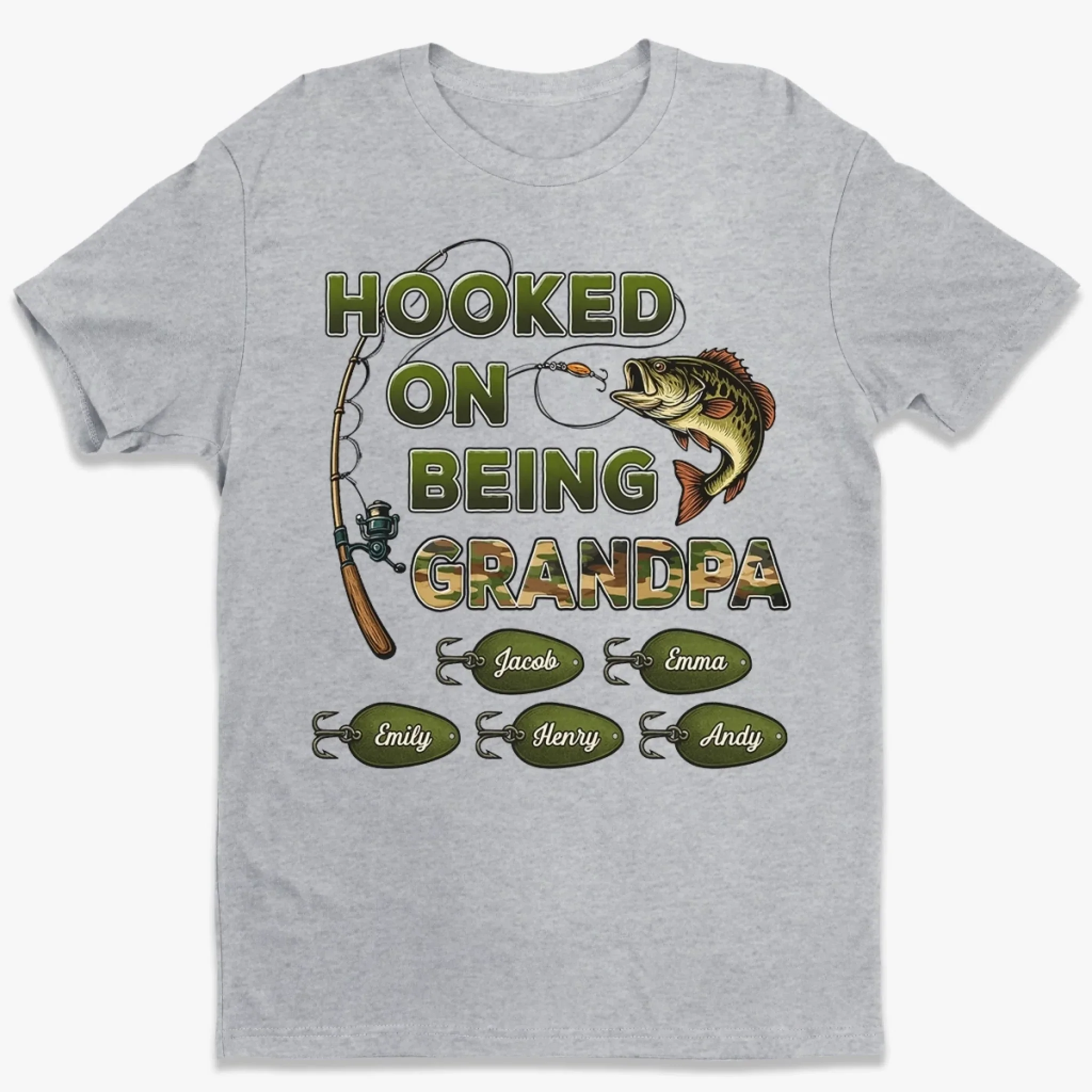 Hooked On My Little Crew - Family Personalized Custom Unisex T-shirt, Premium T-shirt, Hoodie -  Father's Day, Gift For Dad, Grandpa - Robaser