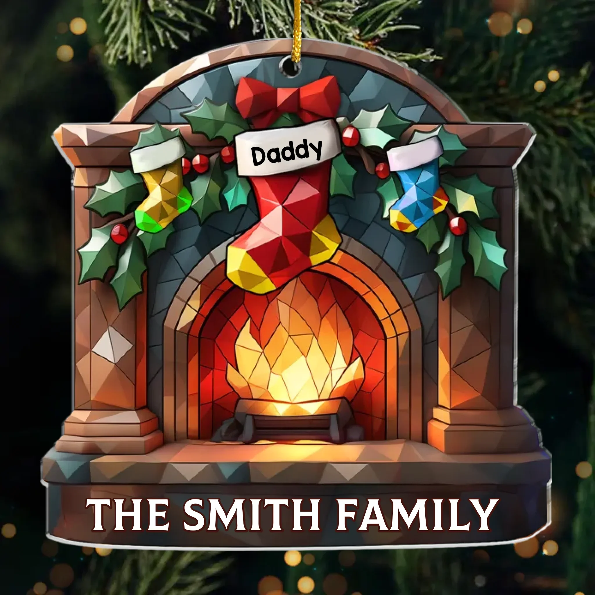 Custom Acrylic Ornament - Personalized Christmas Birthday Gifts For Mom, Dad, Kids - Love Makes A Family - Robaser