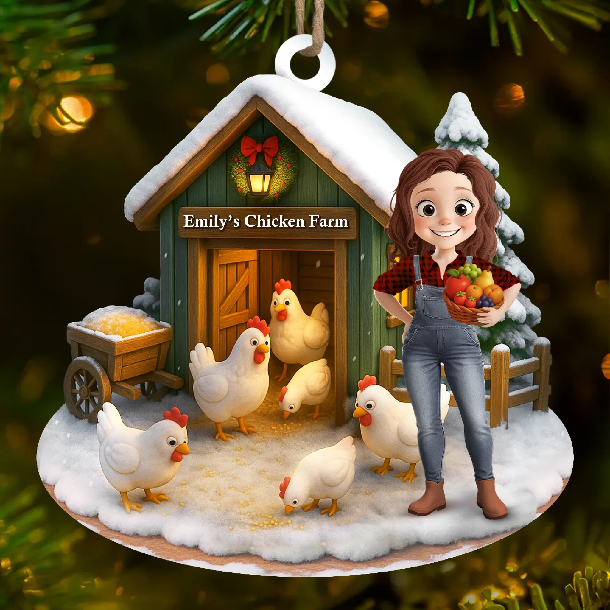 Custom Wood Ornament - Personalized Christmas Birthday Gifts For Women, Men - Farm Life, Christmas Joy - Robaser