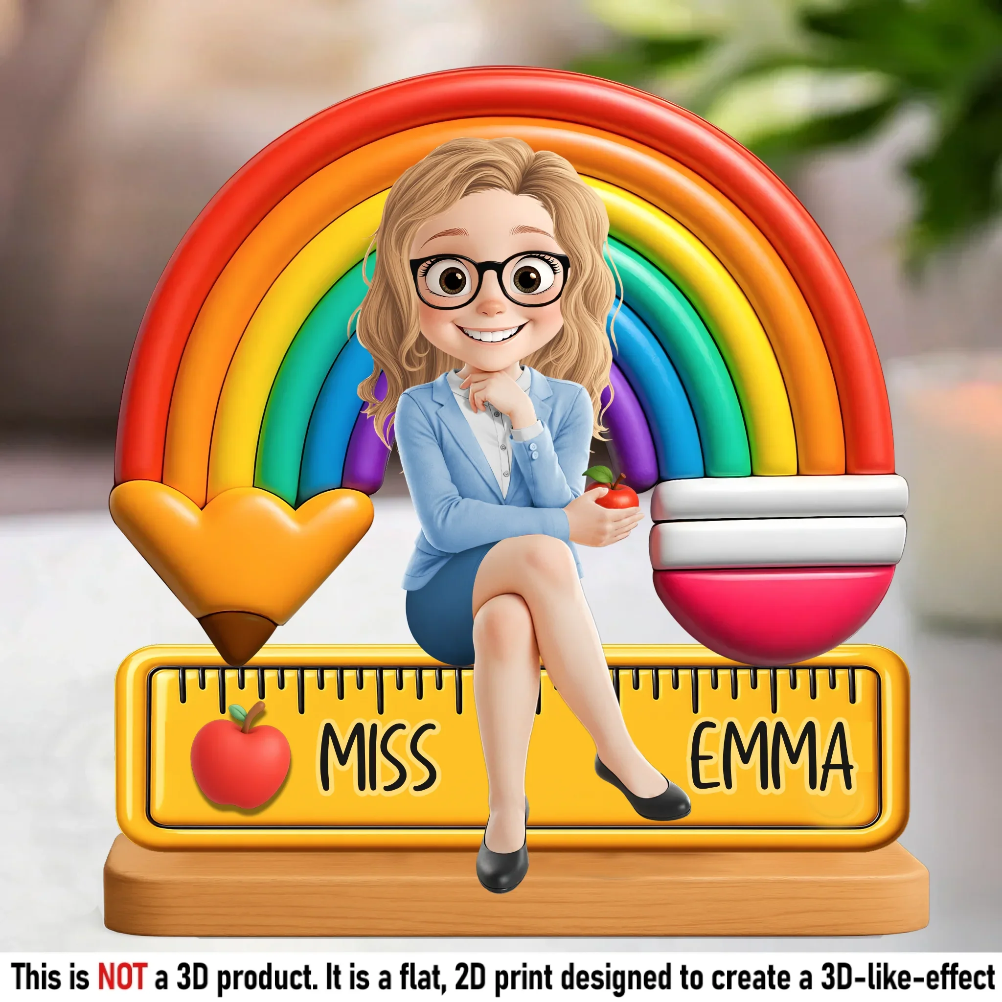 Custom Acrylic Plaque - Personalized Back To School Gifts For Teachers - Teaching Under A Rainbow Of Possibilities - Robaser