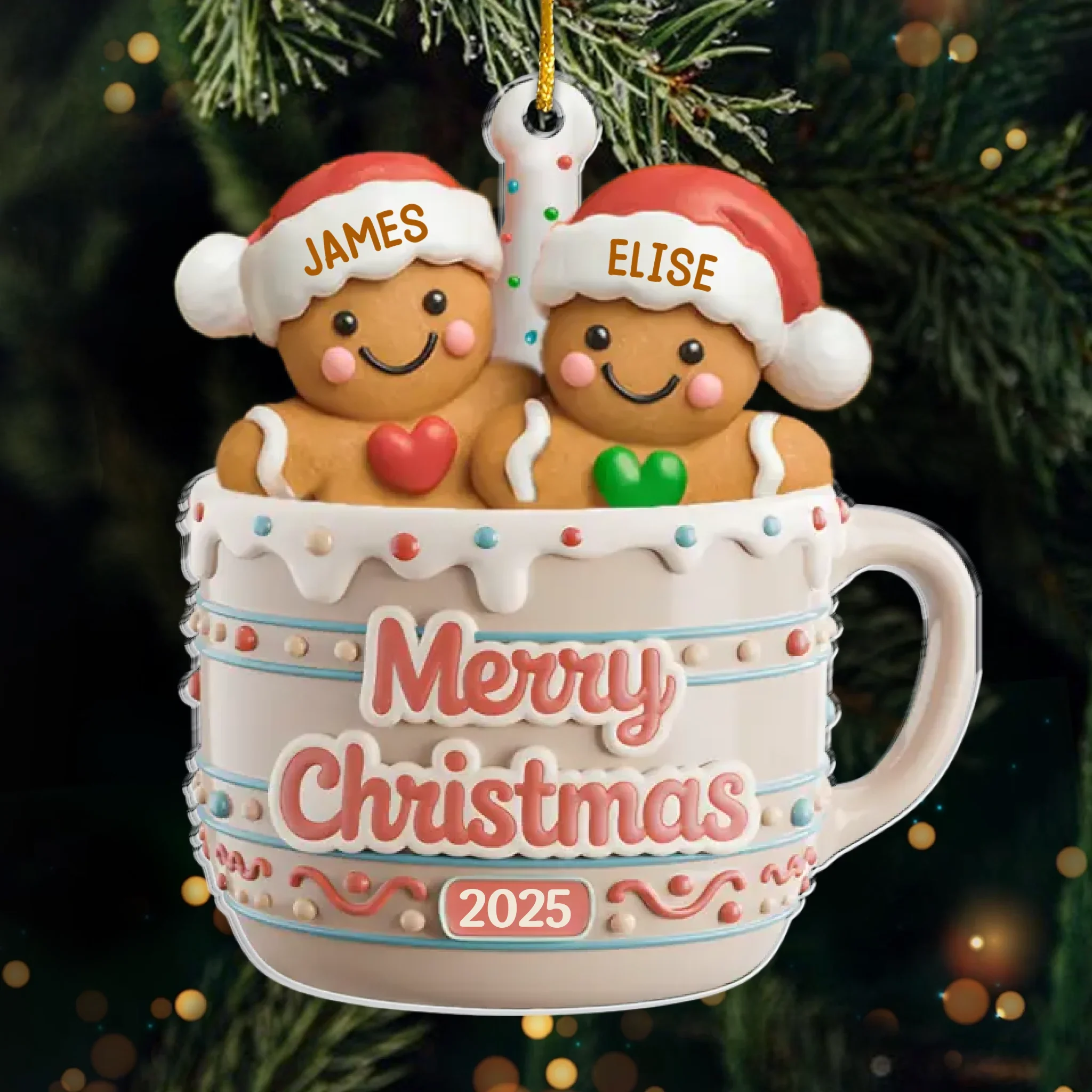 Custom Acrylic Ornament - Personalized Christmas Birthday Gifts For Mom, Dad, Brother, Sister, Kids - Cookie Crew Forever - Robaser