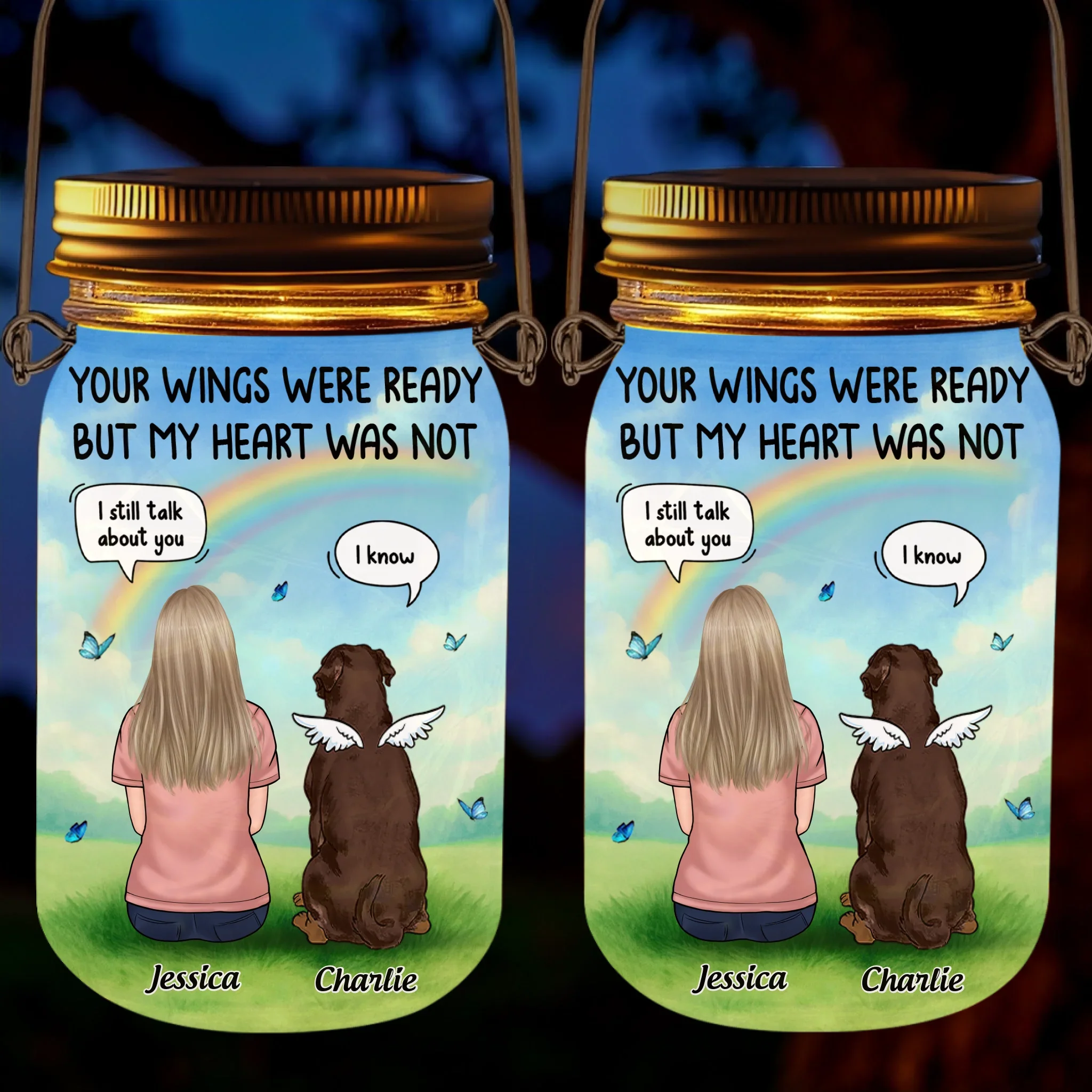 Until Our Paths Cross Again - Memorial Personalized Custom Solar Jar Lantern - Sympathy Gift For Pet Owners, Pet Lovers - Robaser