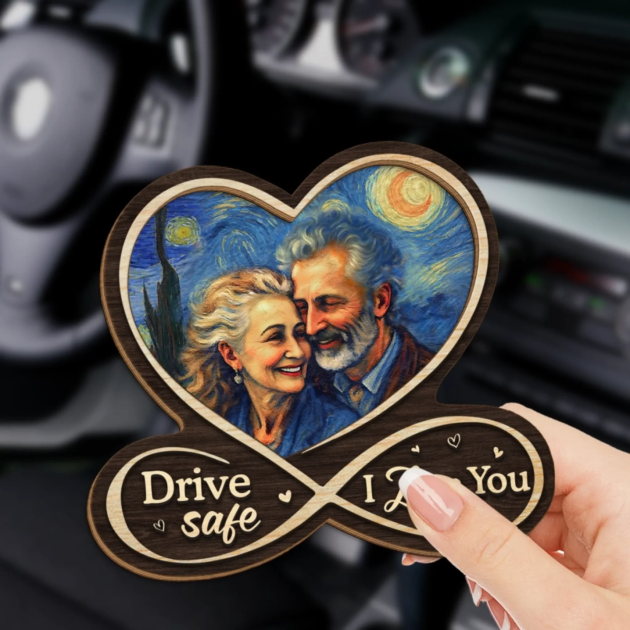 Custom Photo Car Visor Clip - Personalized Anniversary Wedding Gifts For Husband And Wife, Him And Her - Your Smile Is My Destination - Robaser