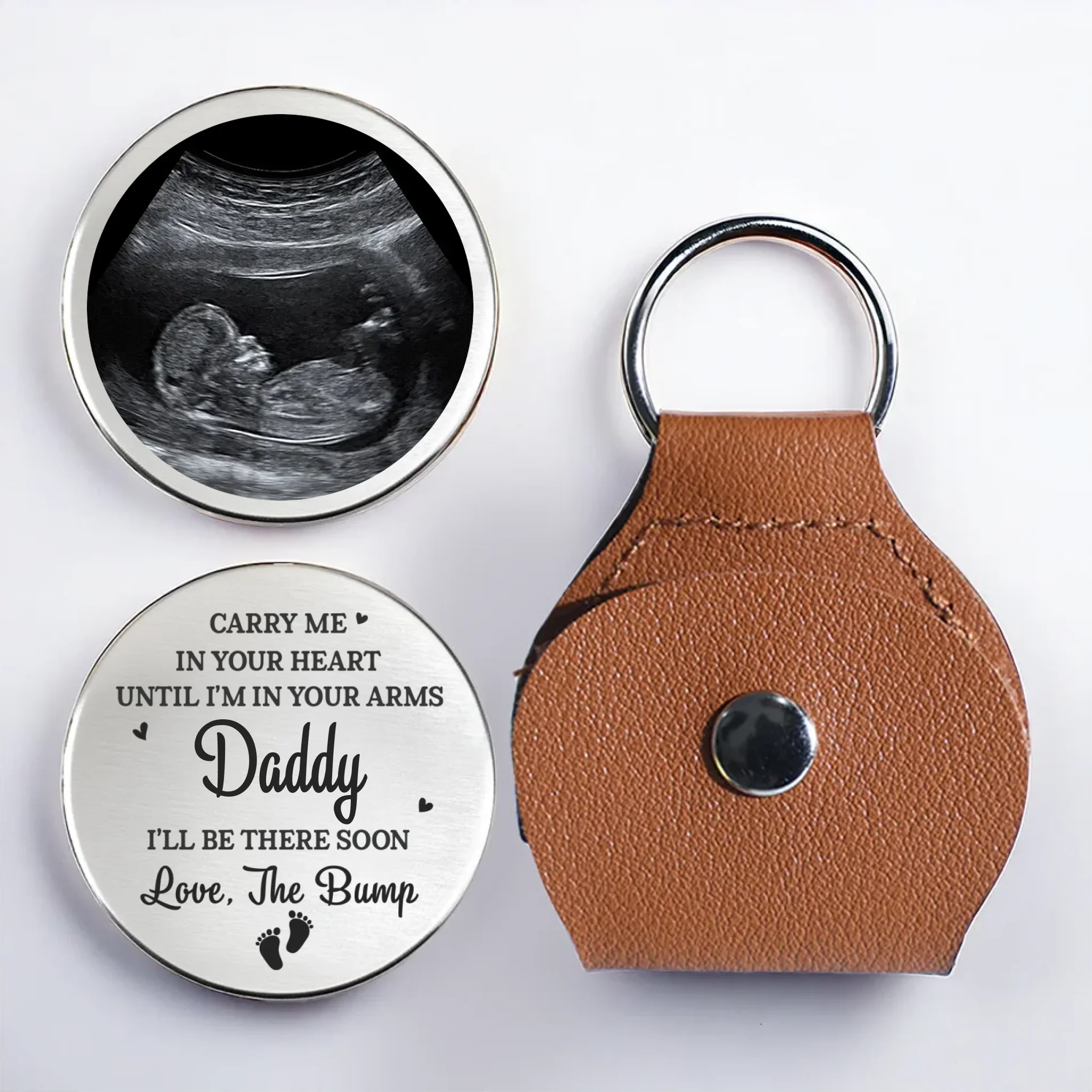 Custom Photo Pocket Hug - Personalized Baby Shower, Gifts For New Moms, New Dads, New Parents - I Feel Your Love Already - Robaser