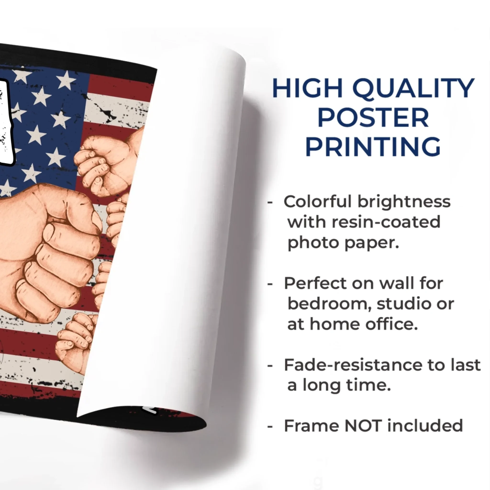 Papa & Crew, Always United - Family Personalized Custom Horizontal Poster - Father's Day, Gift For Dad, Grandpa - Robaser