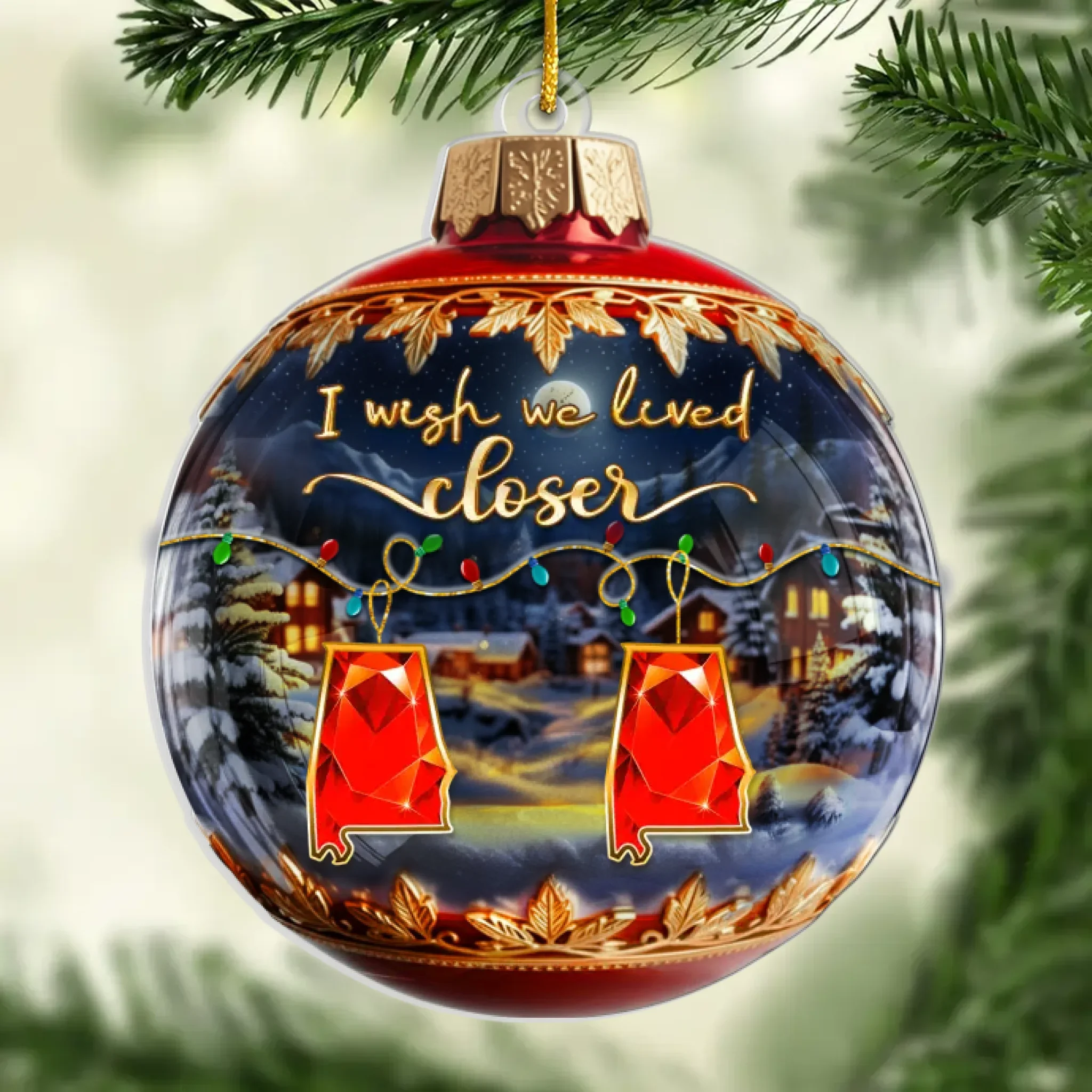 Custom Long Distance Acrylic Ornament - Personalized Best Friend Christmas Birthday Gifts For Women, Besties, Sisters, BFF - Miles Apart Hearts Stay Close - Robaser