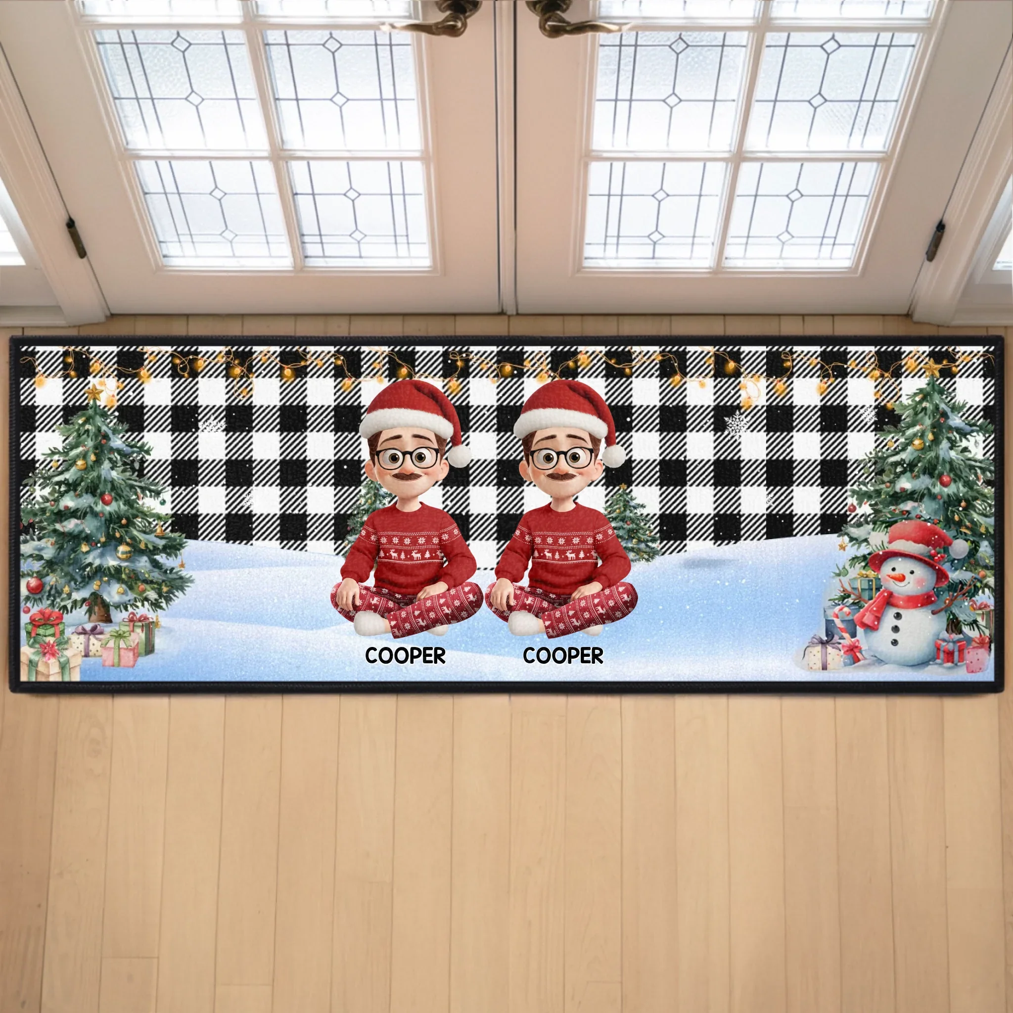 Custom Runner Rug - Personalized Christmas Birthday Gifts For Mom, Dad, Brother, Sister, Kids - Love Warms Our Winter Nights - Robaser