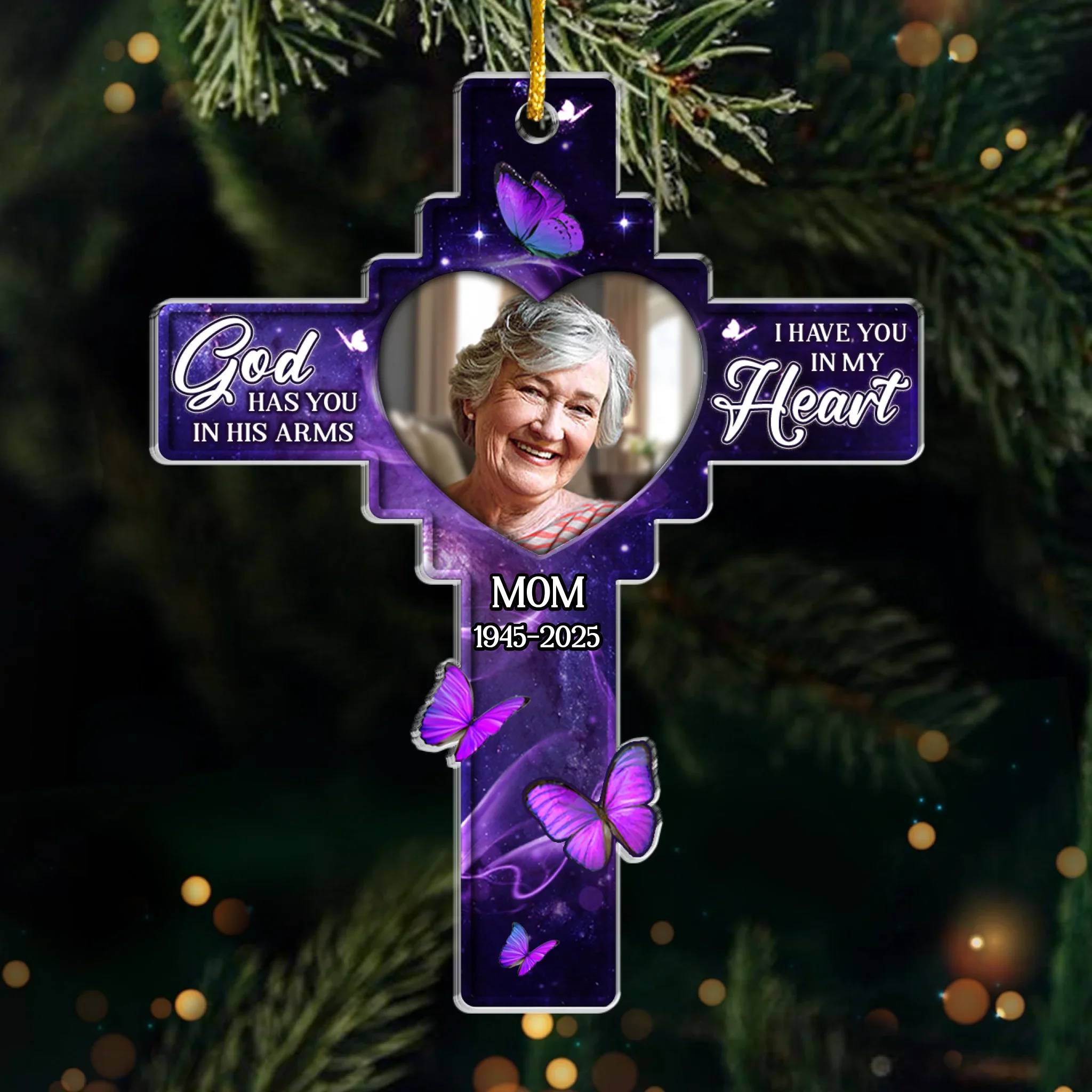 Custom Photo Acrylic Ornament - Personalized Memorial Sympathy Gifts For Loss Of Mom, Dad - I Have You In My Heart - Robaser