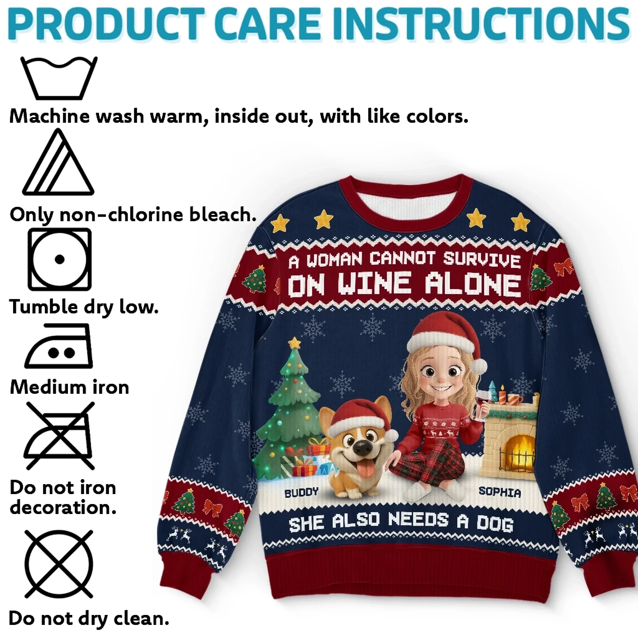 Custom Unisex Ugly Sweatshirt - Personalized  Christmas Birthday Gifts For Dog Lovers, Dog Dad And Mom - Santa  s Real Favorite - Robaser