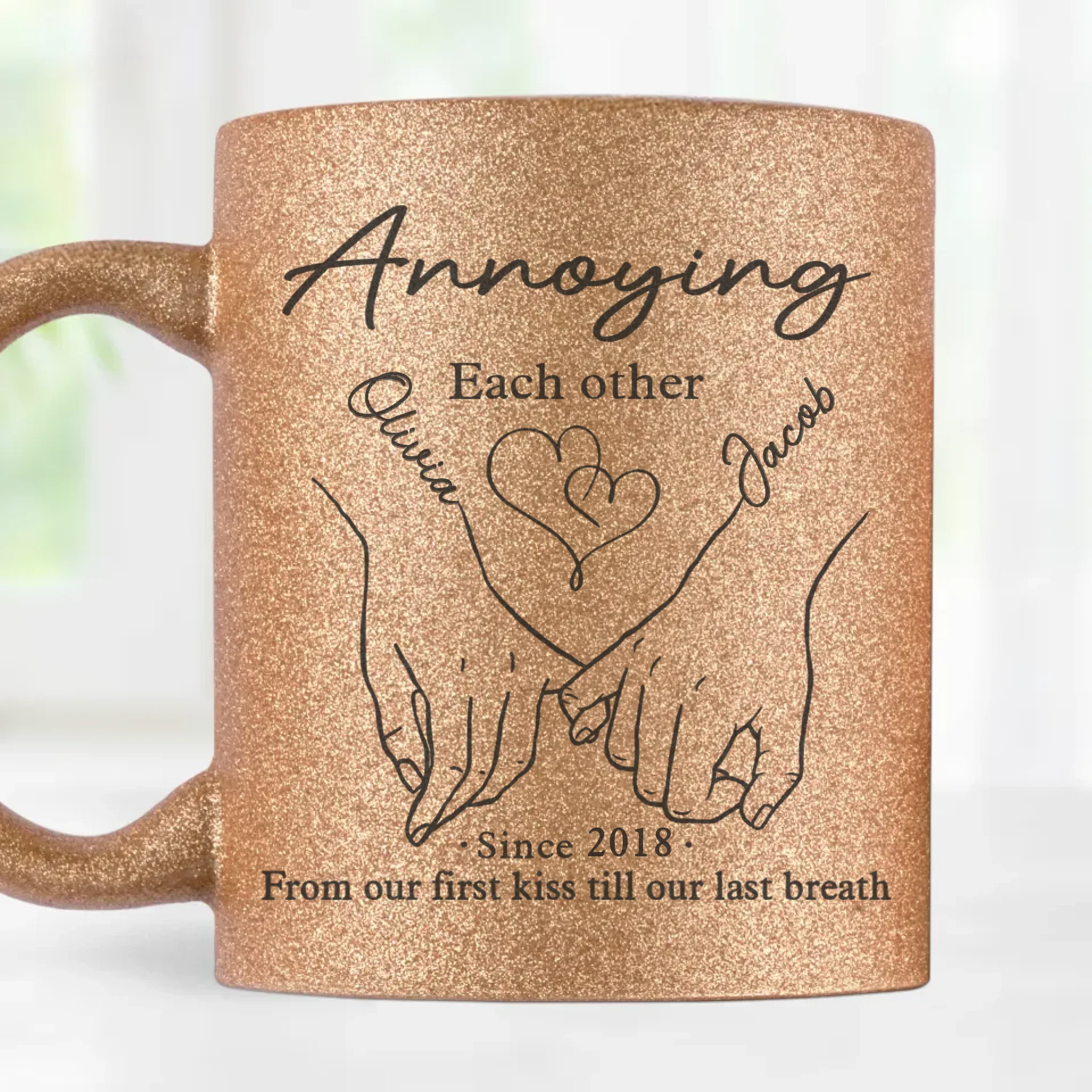 Annoying You Daily, With Love - Couple Personalized Custom Metallic Mug - Gift For Husband Wife, Anniversary - Robaser