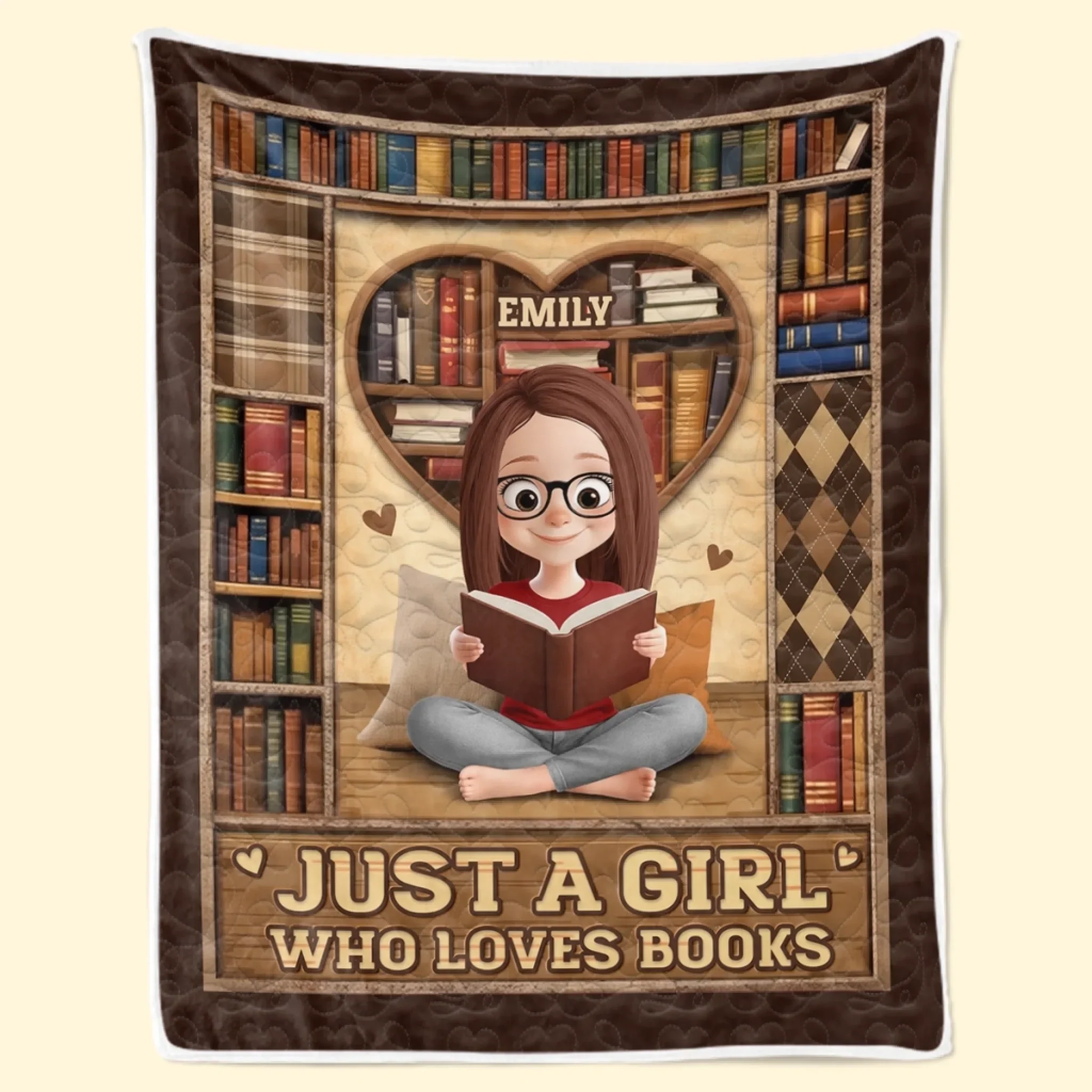 Custom Blanket - Personalized Bookish Gifts For Book Lovers, Bookworms, Readers - Book Love Never Ends - Robaser